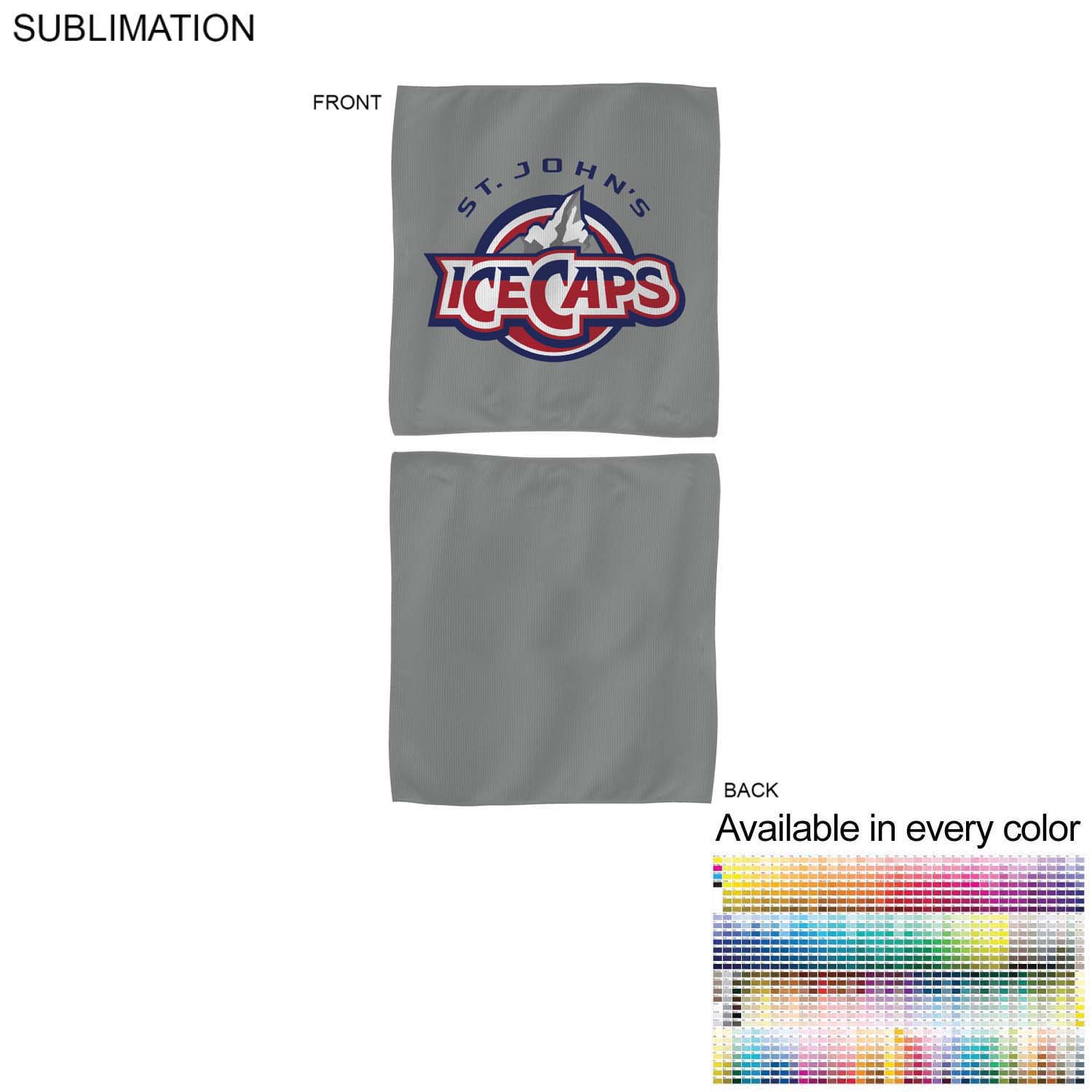 Colored Microfiber Dri-Lite Terry Rally, Sports, Skate Towel, 15x15, Sublimated Edge to Edge 2 sides 7