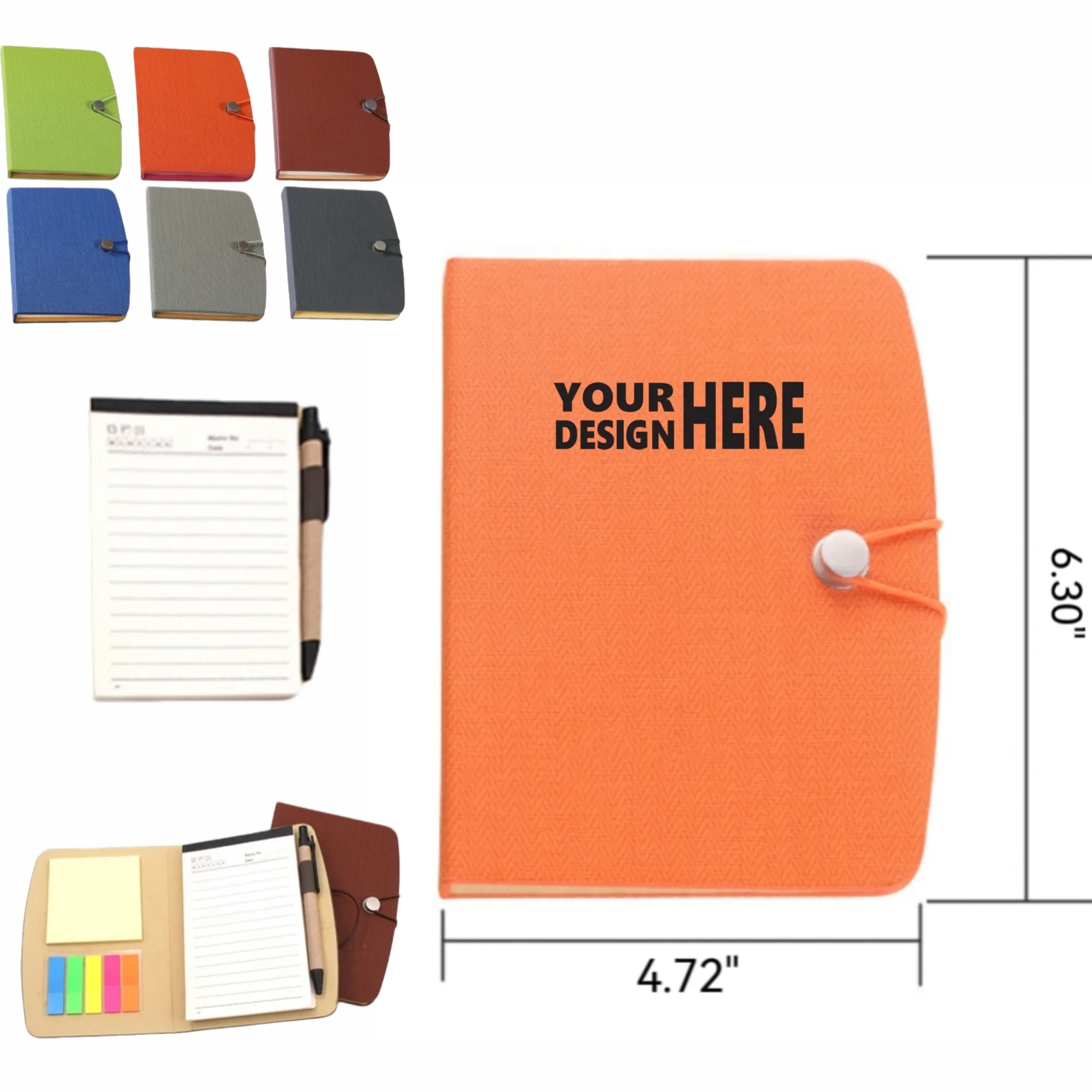 Business PU Notebook With Sticky Notes, Custom Logo 2