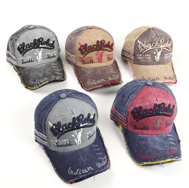 Unisex Washed Patchwork Baseball Cap 2