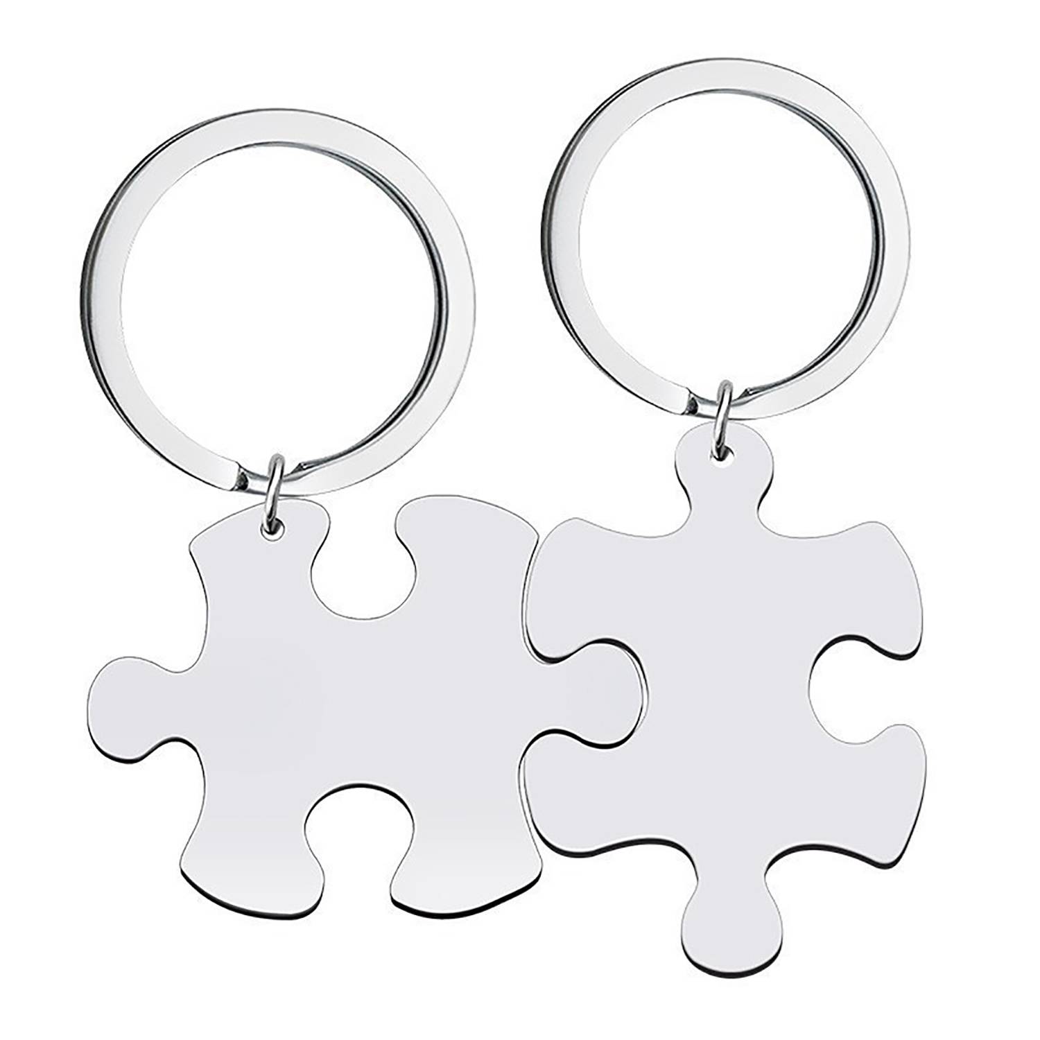 Stainless Steel Puzzle Shaped Key Chain 2