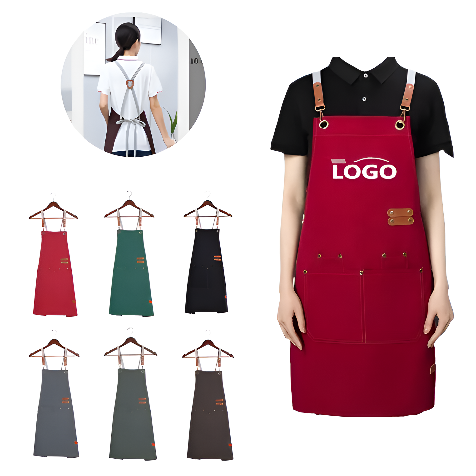 Waterproof Oilproof Canvas Apron Workwear 2