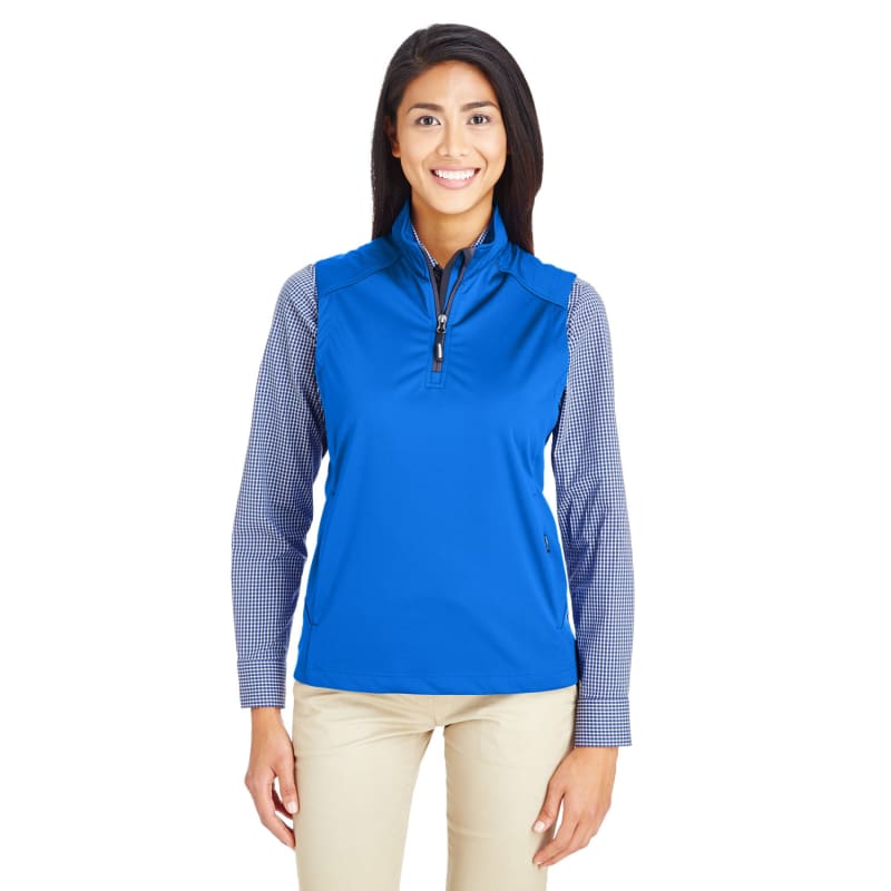 CORE365 Ladies' Techno Lite Three-Layer Knit Tech-Shell Quarter-Zip Vest 4