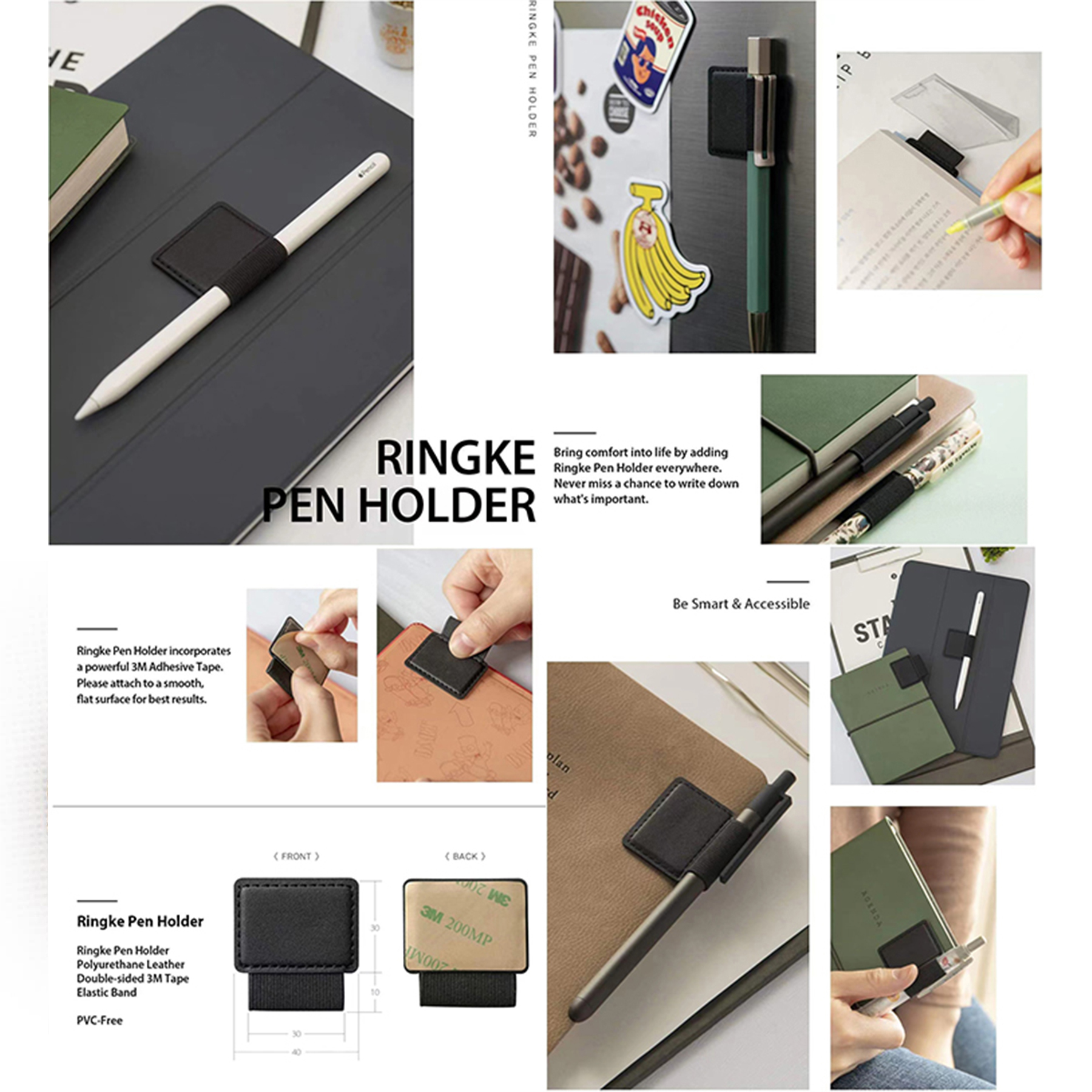Pen Holder for Apple Pencil, Journal, Notebooks 2