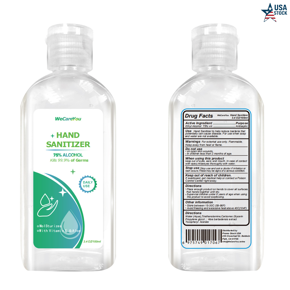 100ml (3.4oz) Antibacterial Hand Sanitizer Gel – 75% Alcohol 5