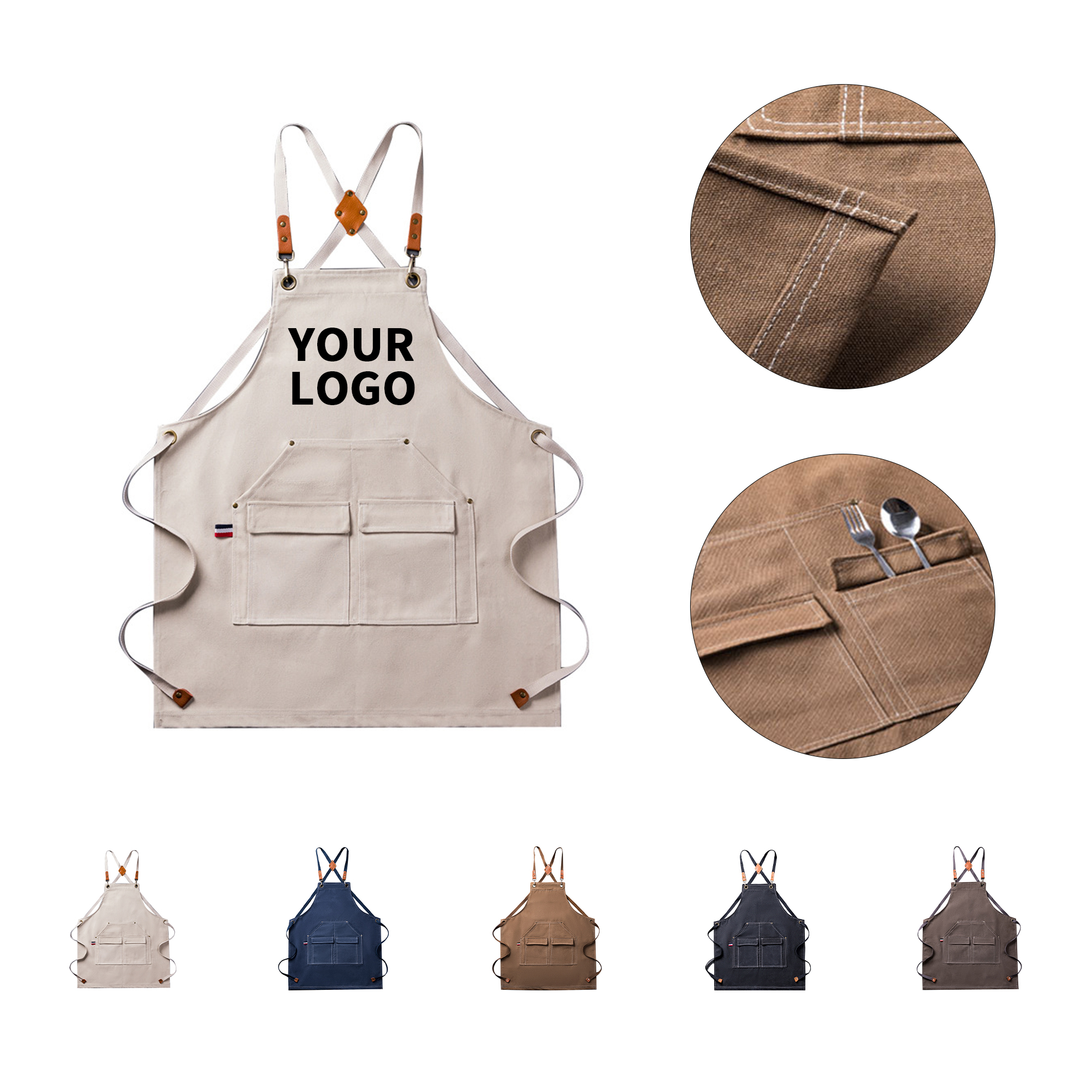 Unisex Cotton Bib Apron 26" x 26" 2