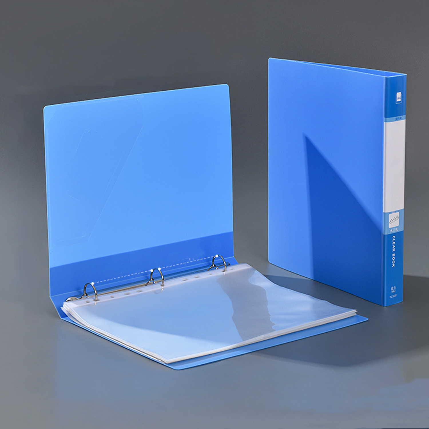 A4 Plastic 3-Ring Binders w/Pocket 6