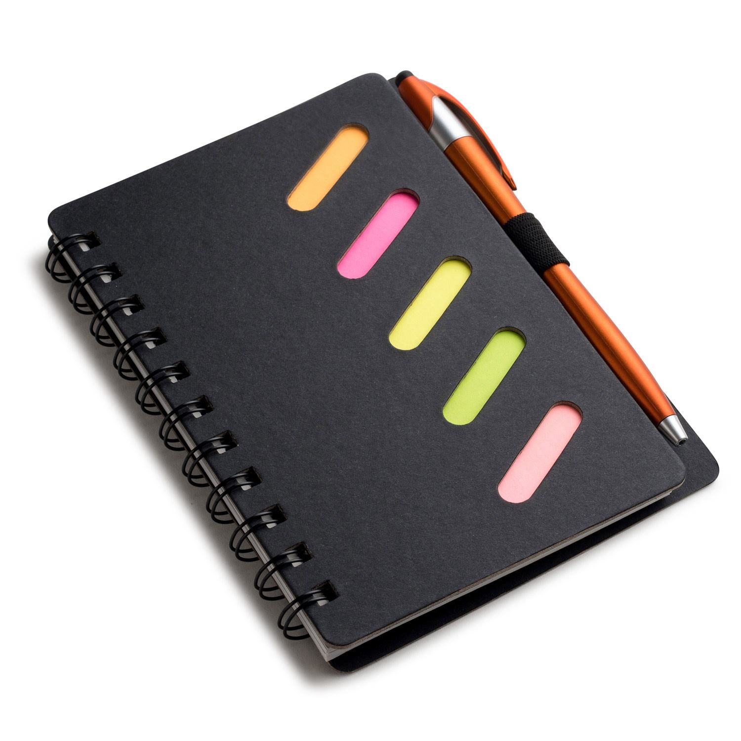 Black Cardboard Paper Journal Notebook w/Pen 3