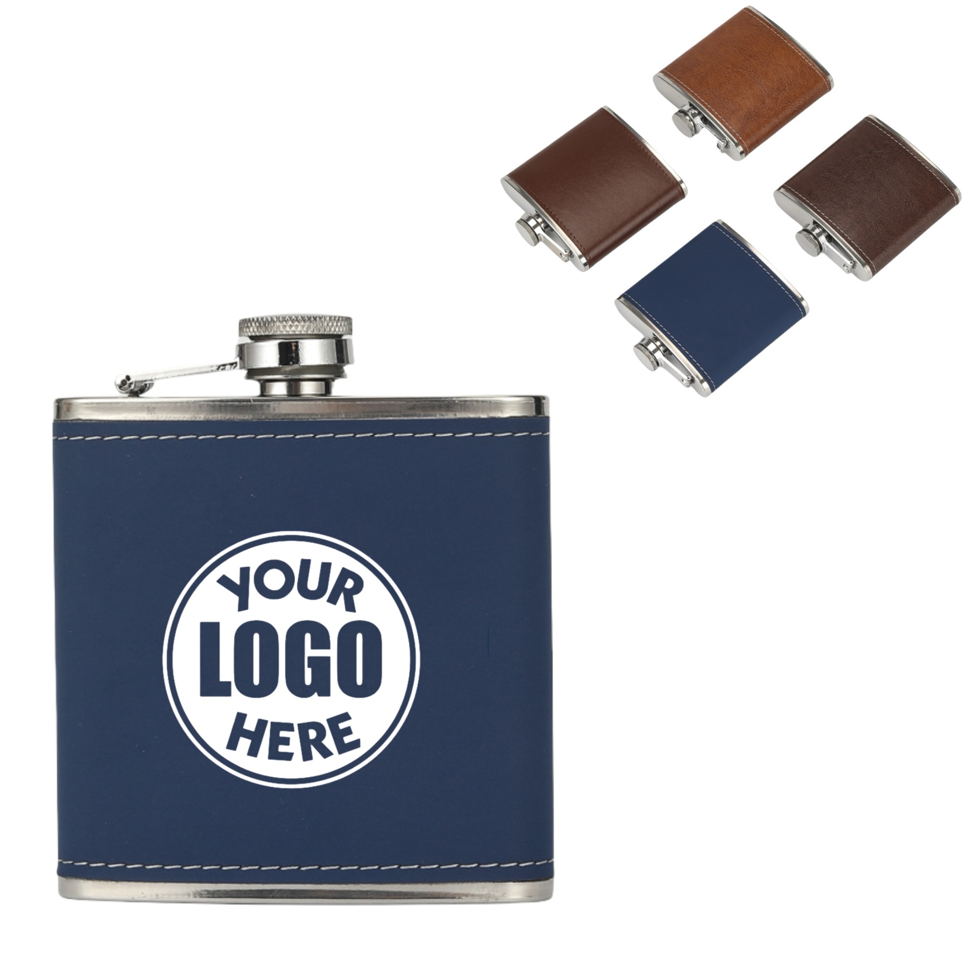 6 oz Stainless Steel Hip Flask, custom water bottle with logo imprint 6