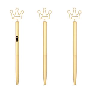 Crown Shaped Paper Clip Twist Metal Pen 4