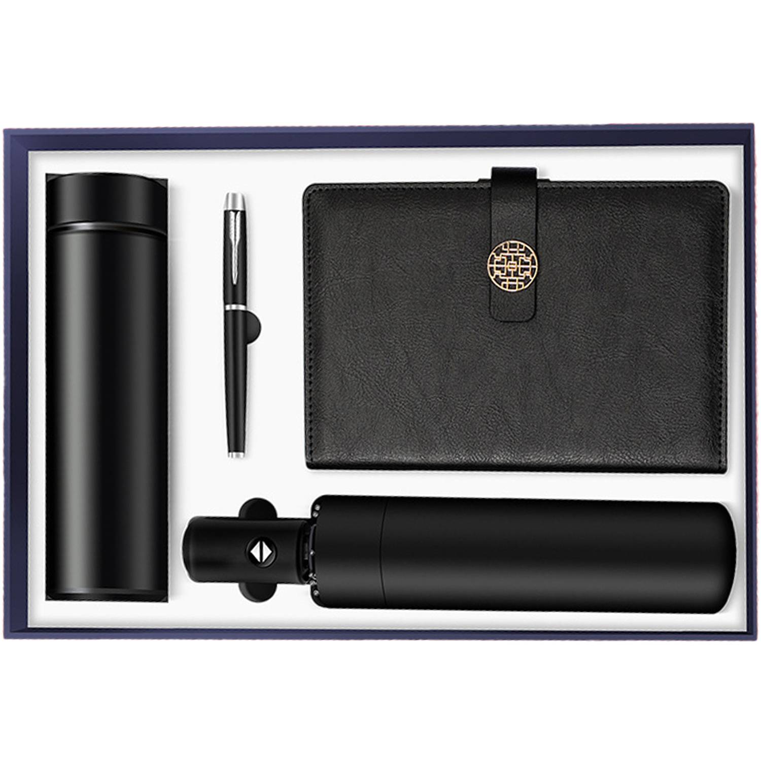 4PCS Notebook Tumbler Umbrella Pen Executive Gift Set 7
