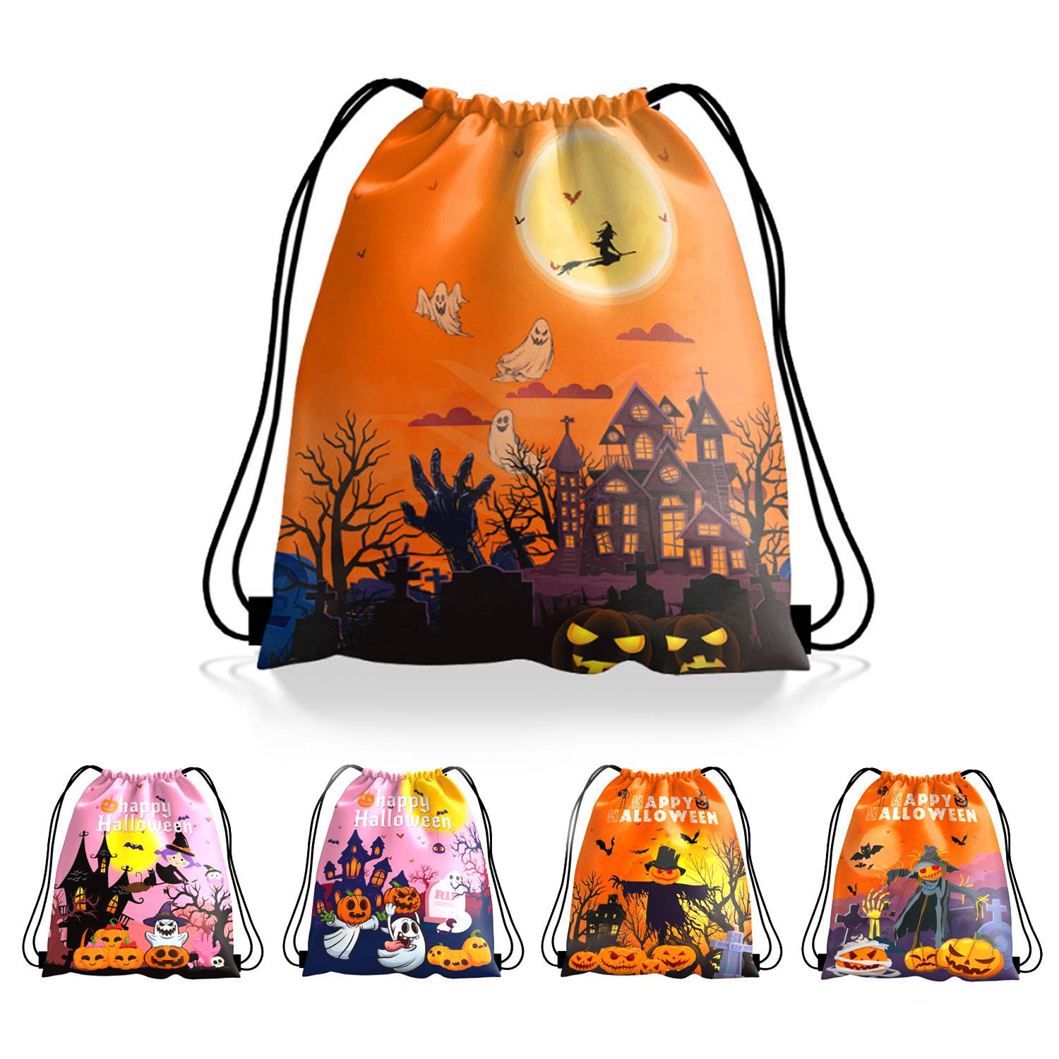 Halloween Portable Drawstring Backpack 2