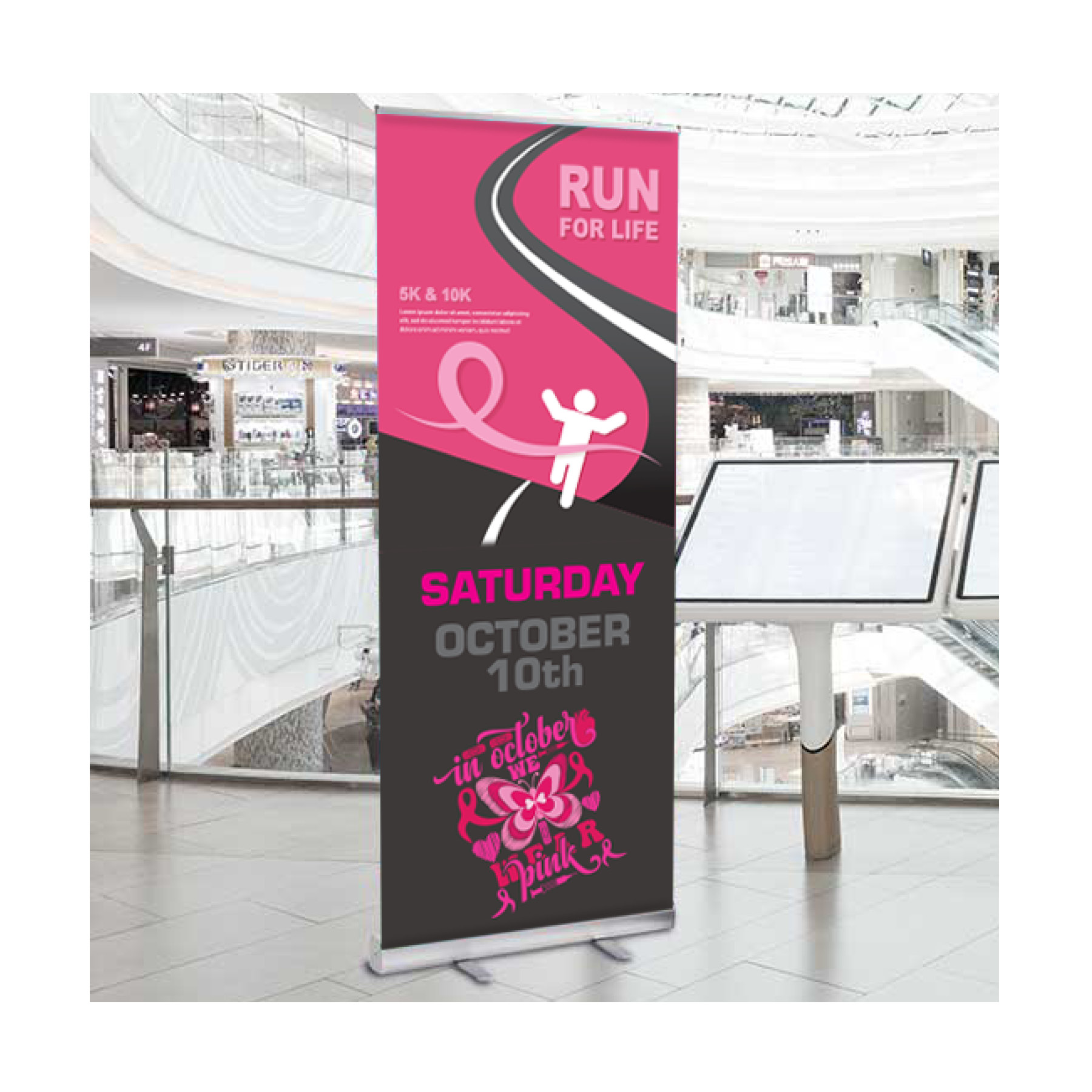 DisplaySplash 31 ½" W x 78 ¾" H Roll-Up Fabric Banner 3