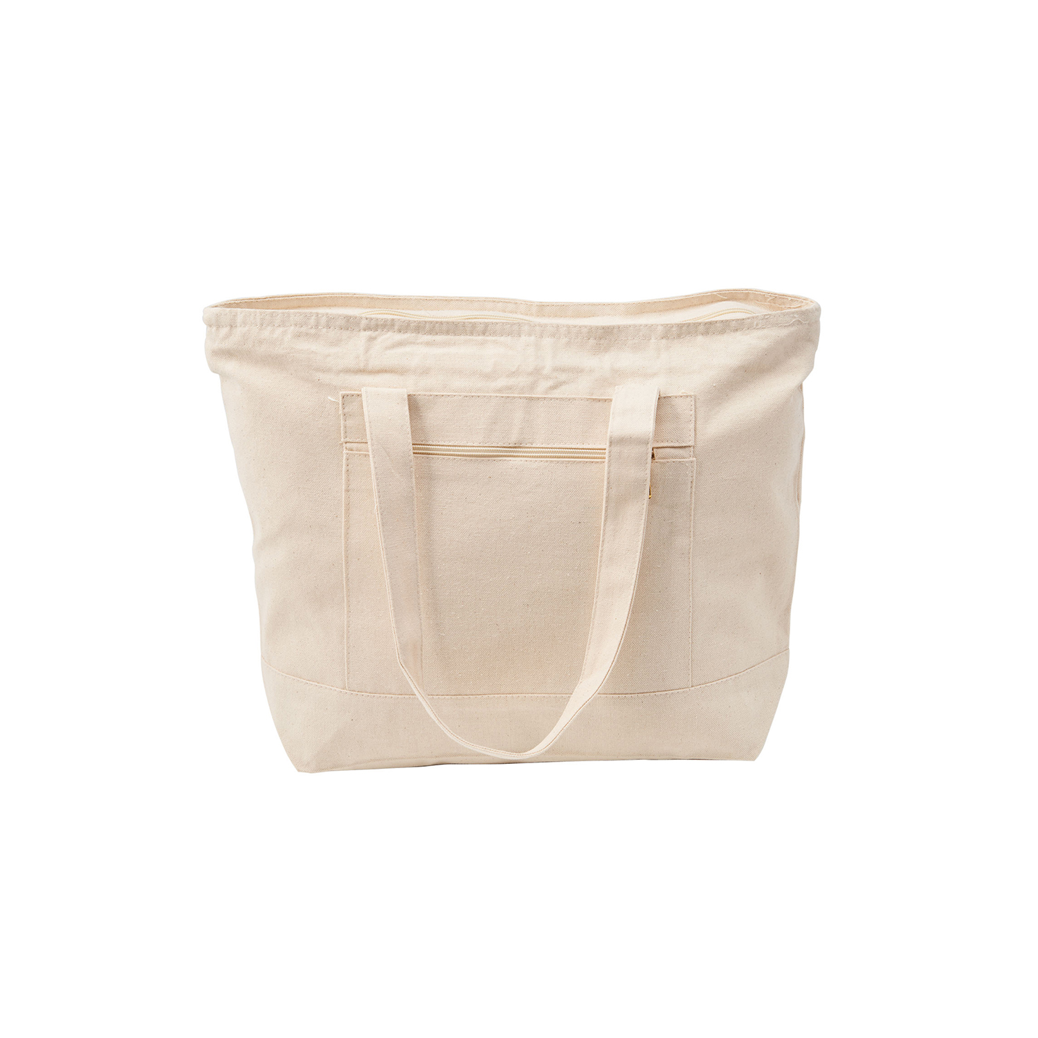 Zippered Cotton Canvas Tote Bag 12