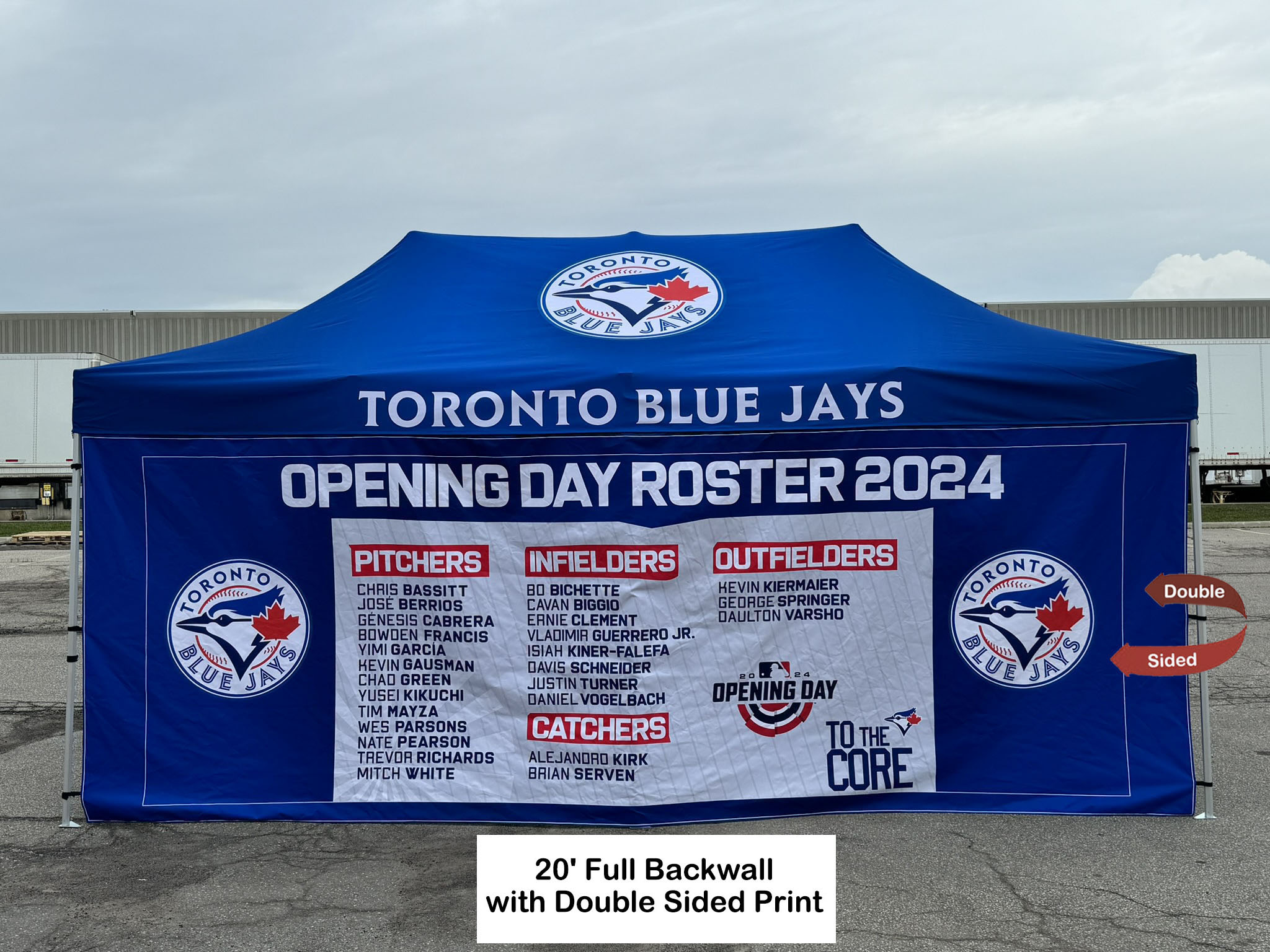 48 Hr Quick Ship - Full 20' Back Wall for 10x20 Tent Kit, Sublimated, Double Sided Print 5