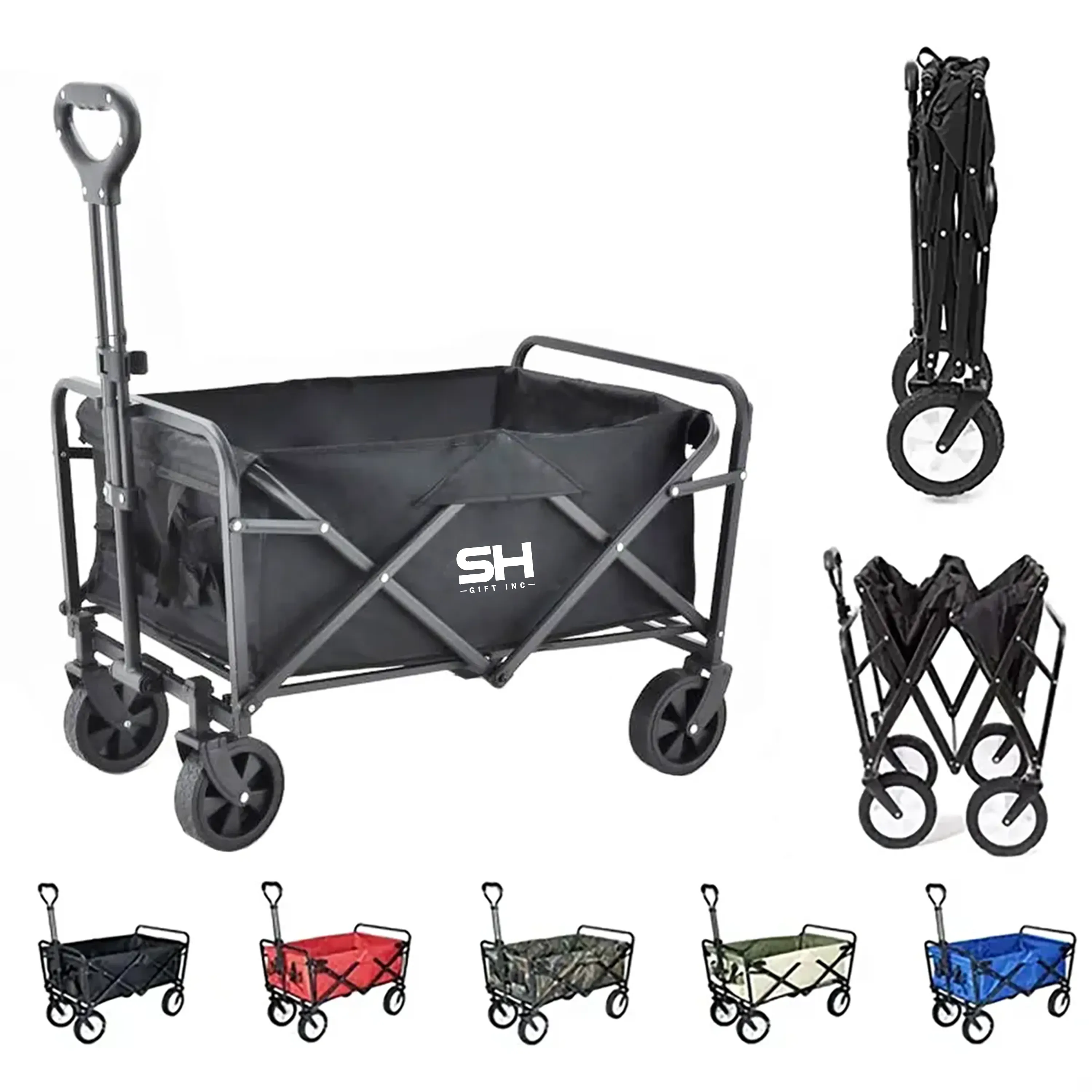 Beach Wagon Cart Heavy Duty with Wheels Foldable 2