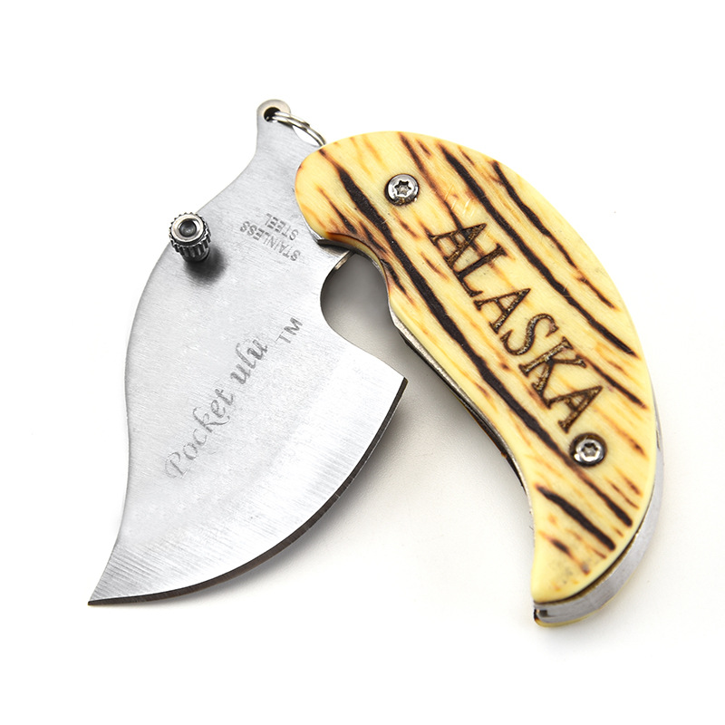 Leaf Shape Stainless Steel Folding Pocket Knife 2