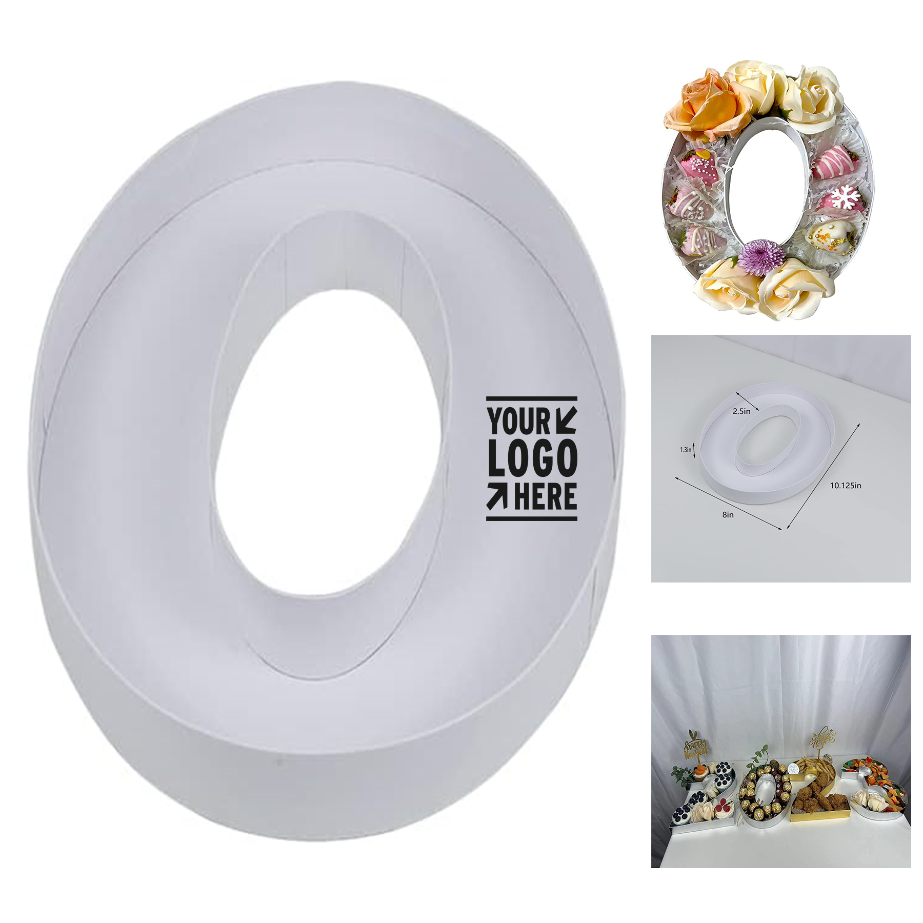 10 Cardboard Number Shaped Candy Container Box