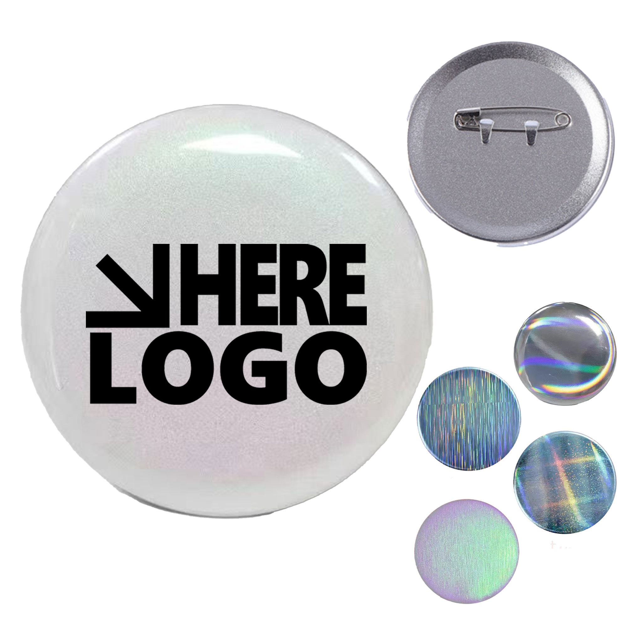 2.3" Round Buttons Pins MOQ 100 2