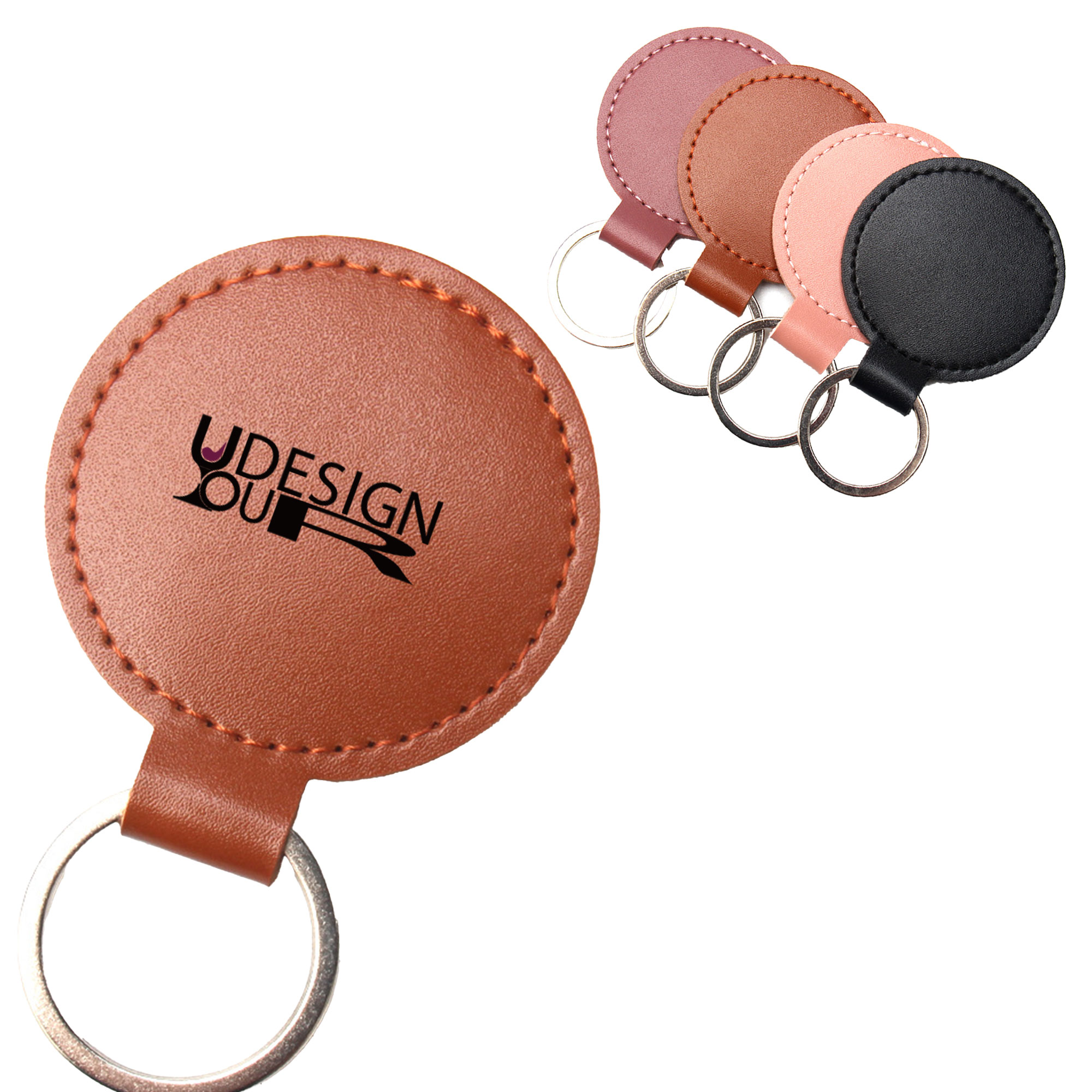 Circular PU Leather Key Ring 3