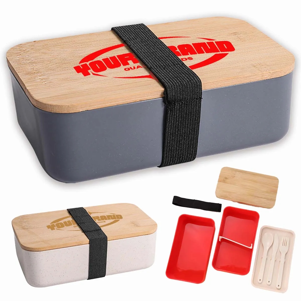 Custom Wood Bento Lunch Box Set (W/ Fork, Spoon Knife) 4