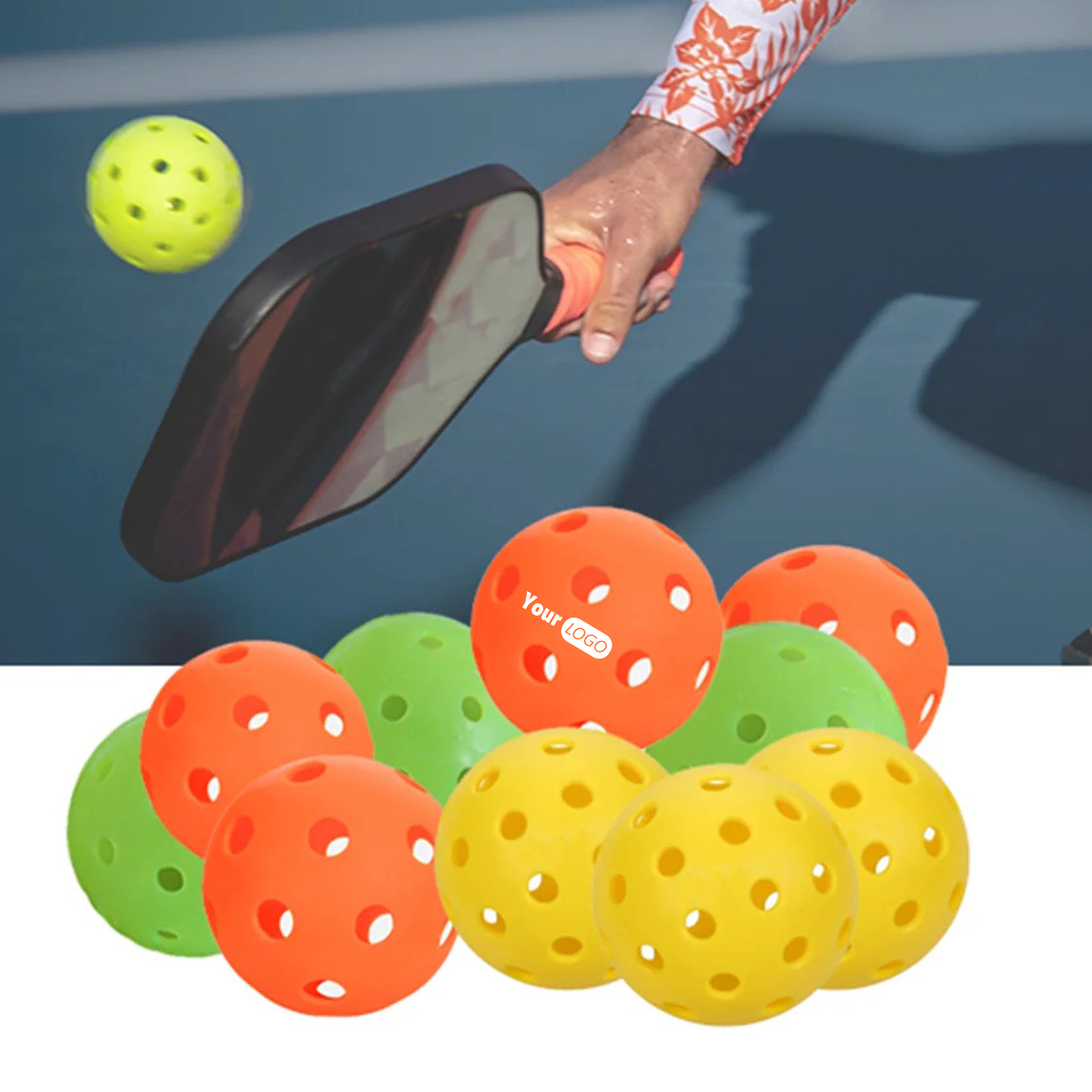 Pe Outdoor 40-Hole Pickleball ?C Durable And Weather-Resistant 4