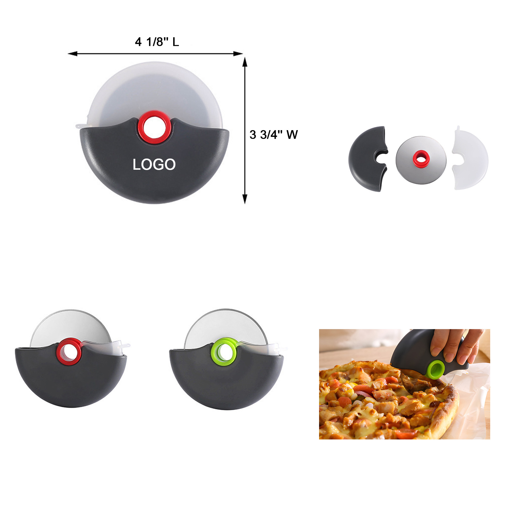 Pizza Slicer with Protective Blade Cover 1