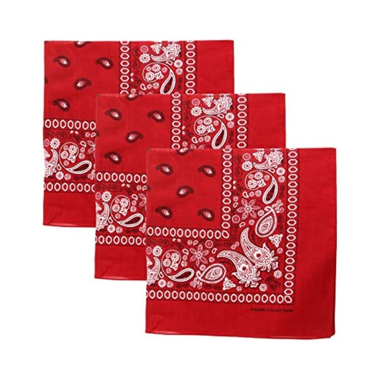 Cotton Bandanas - Paisley Deep Red 2