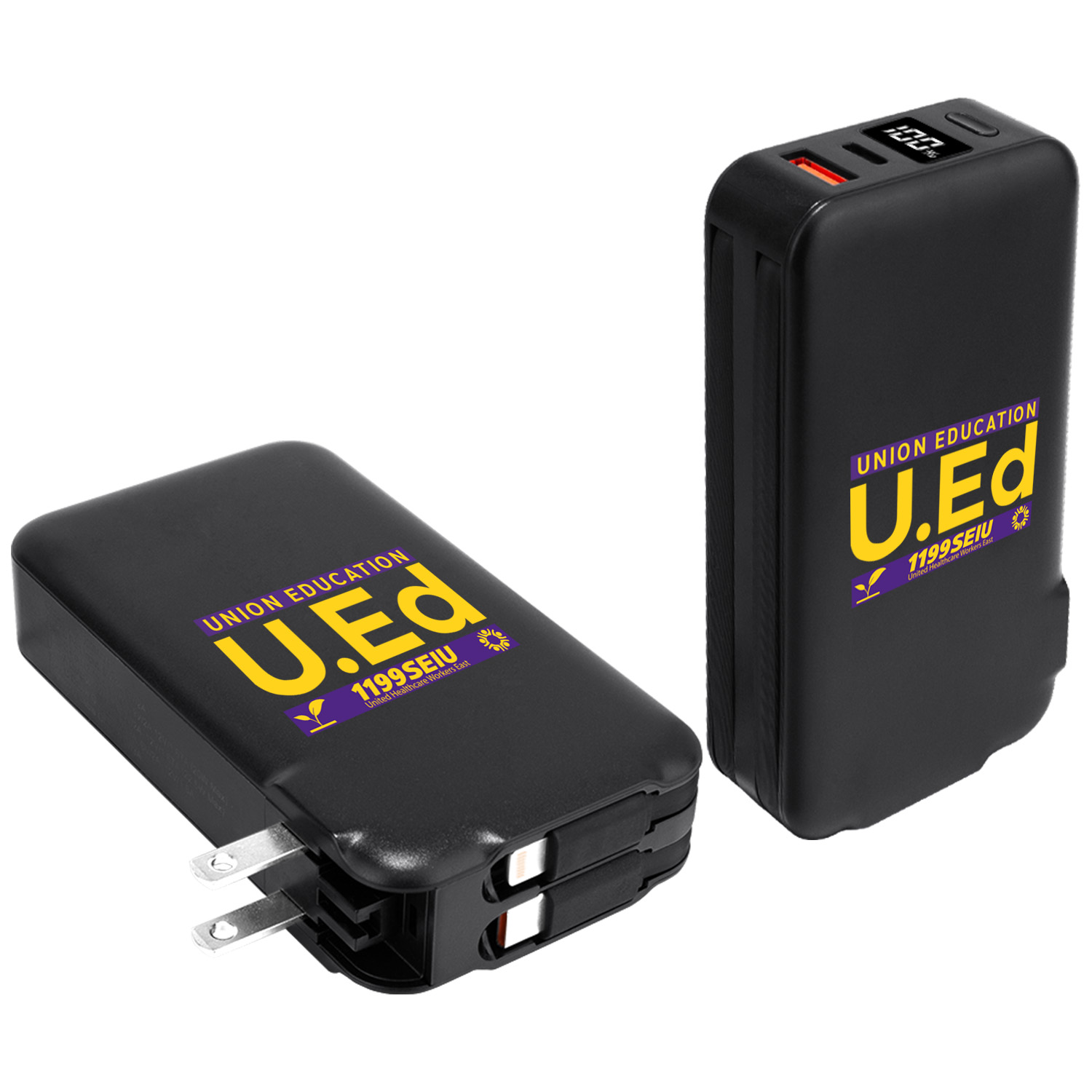 10,000 mAh Power Bank with Built-In Cables & AC Adapter 4