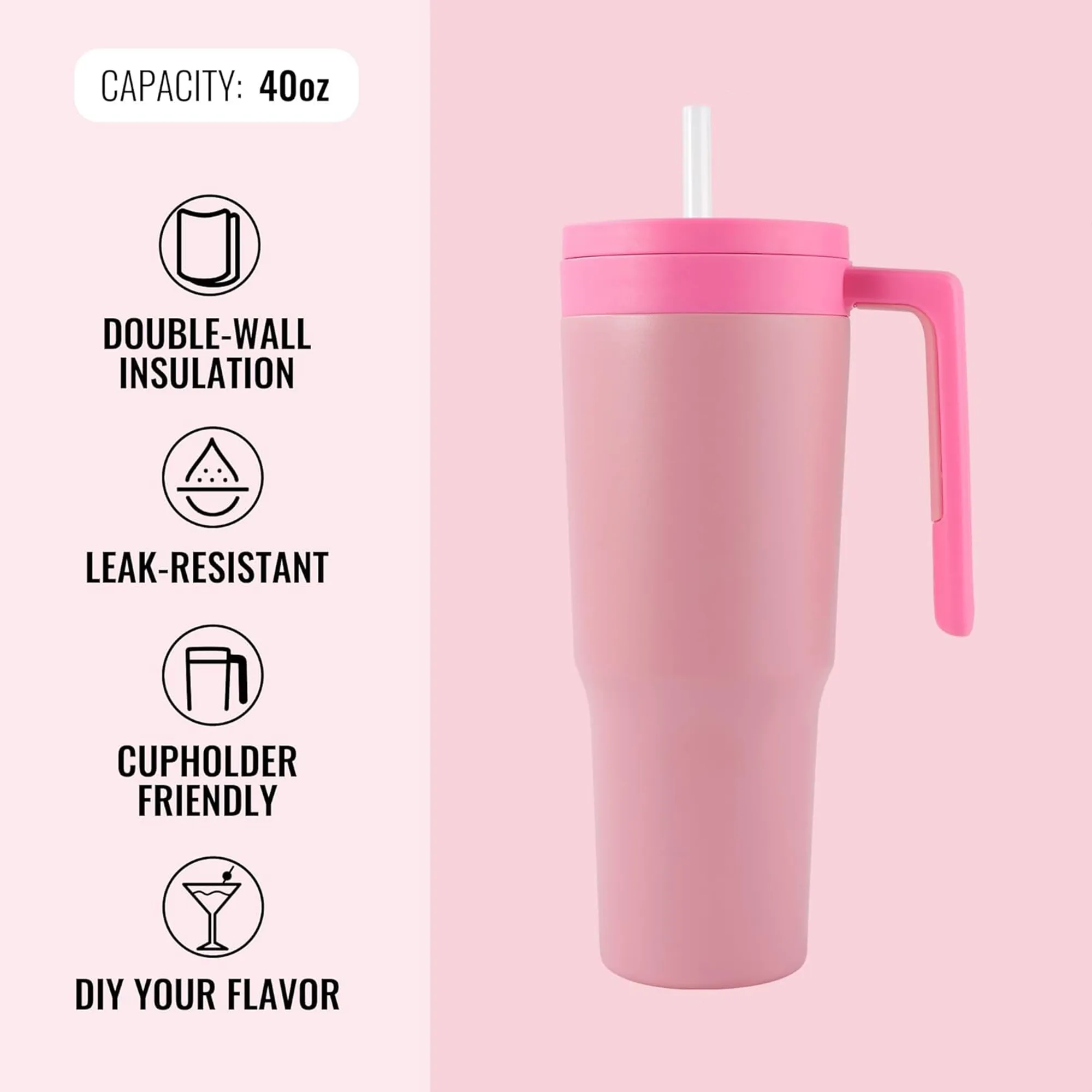 New 40oz Straw Cup with Handle 8