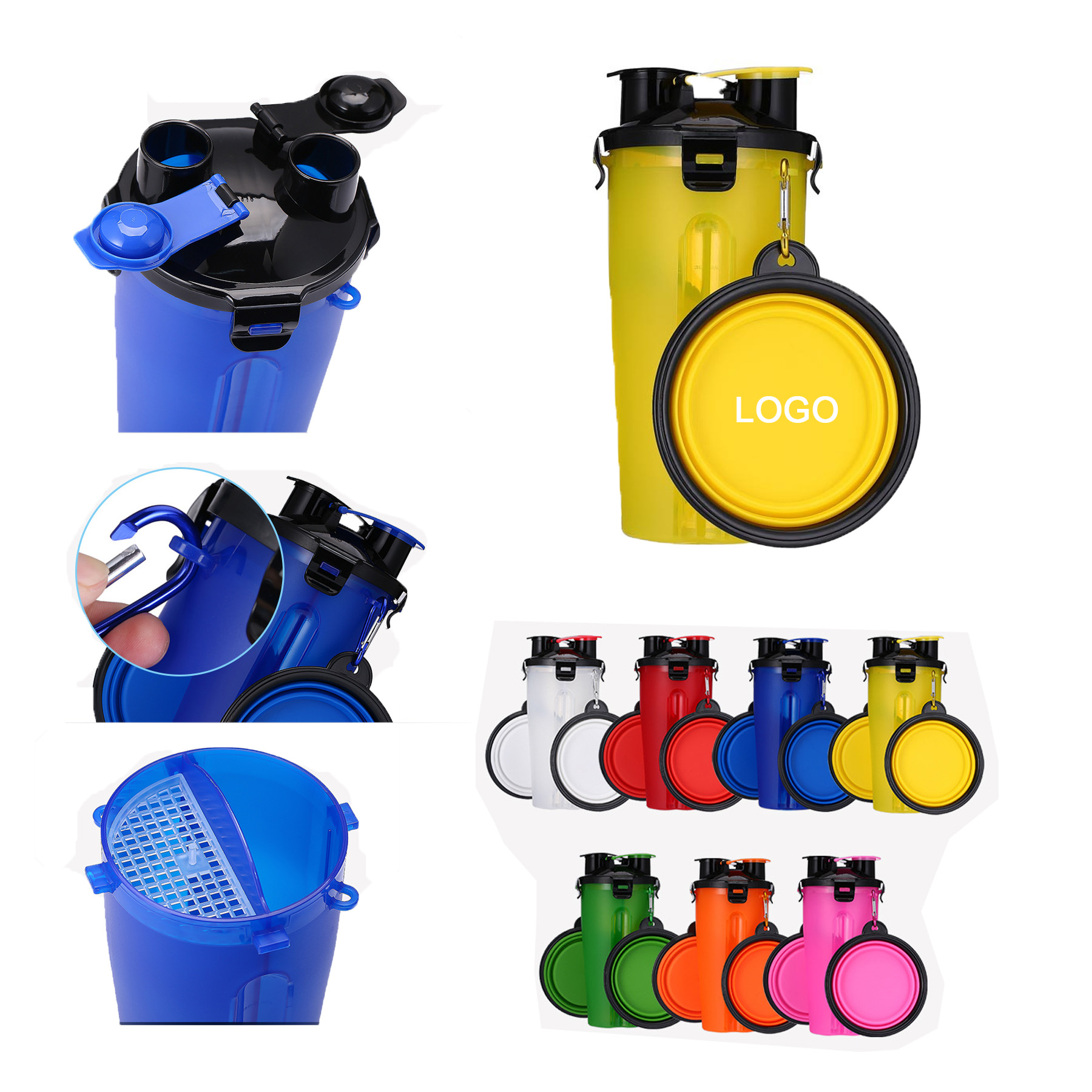 2 In 1 Dog Water Bottle With Food Container 2