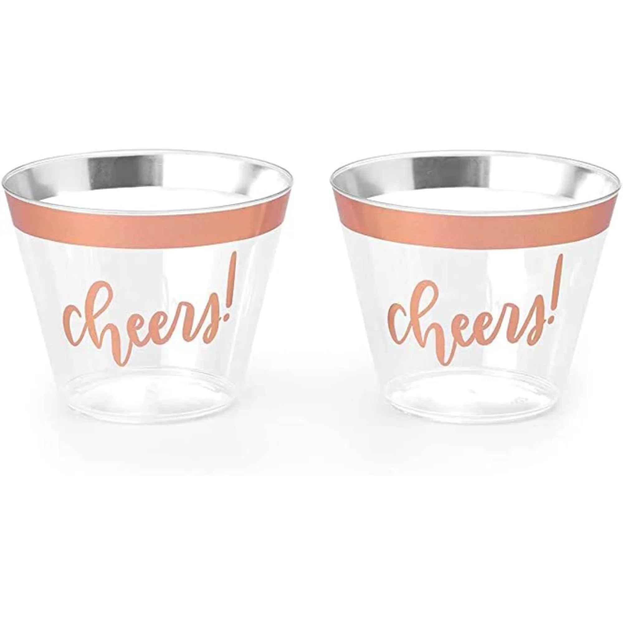 9oz Plastic Cups With Gold Rim 4