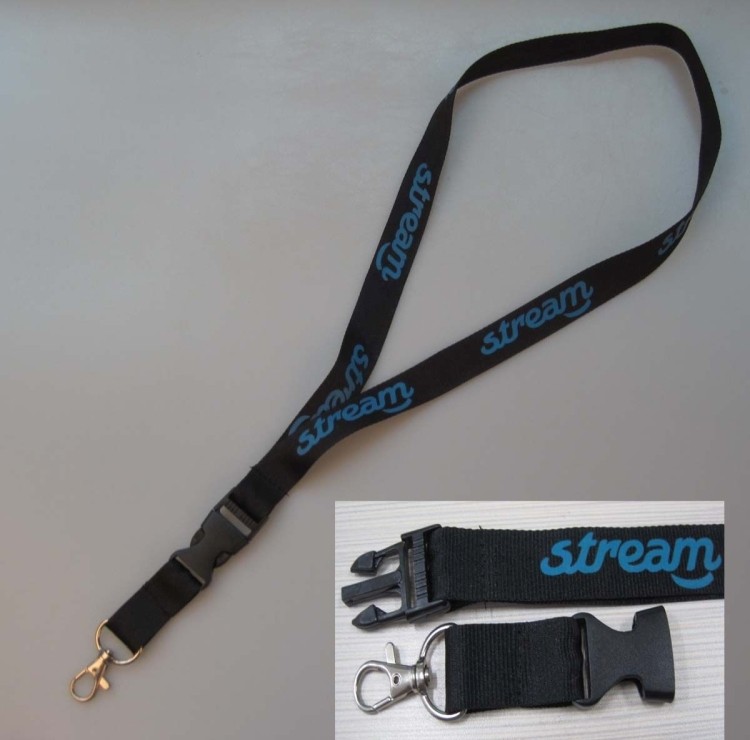 Breakaway Lanyards With Lobster Closer Blue Screen Imprint 1