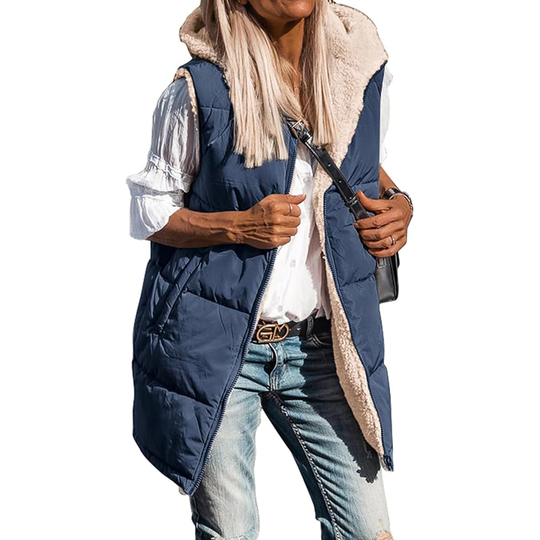Winter Long Sleeveless Hooded Jacket 11