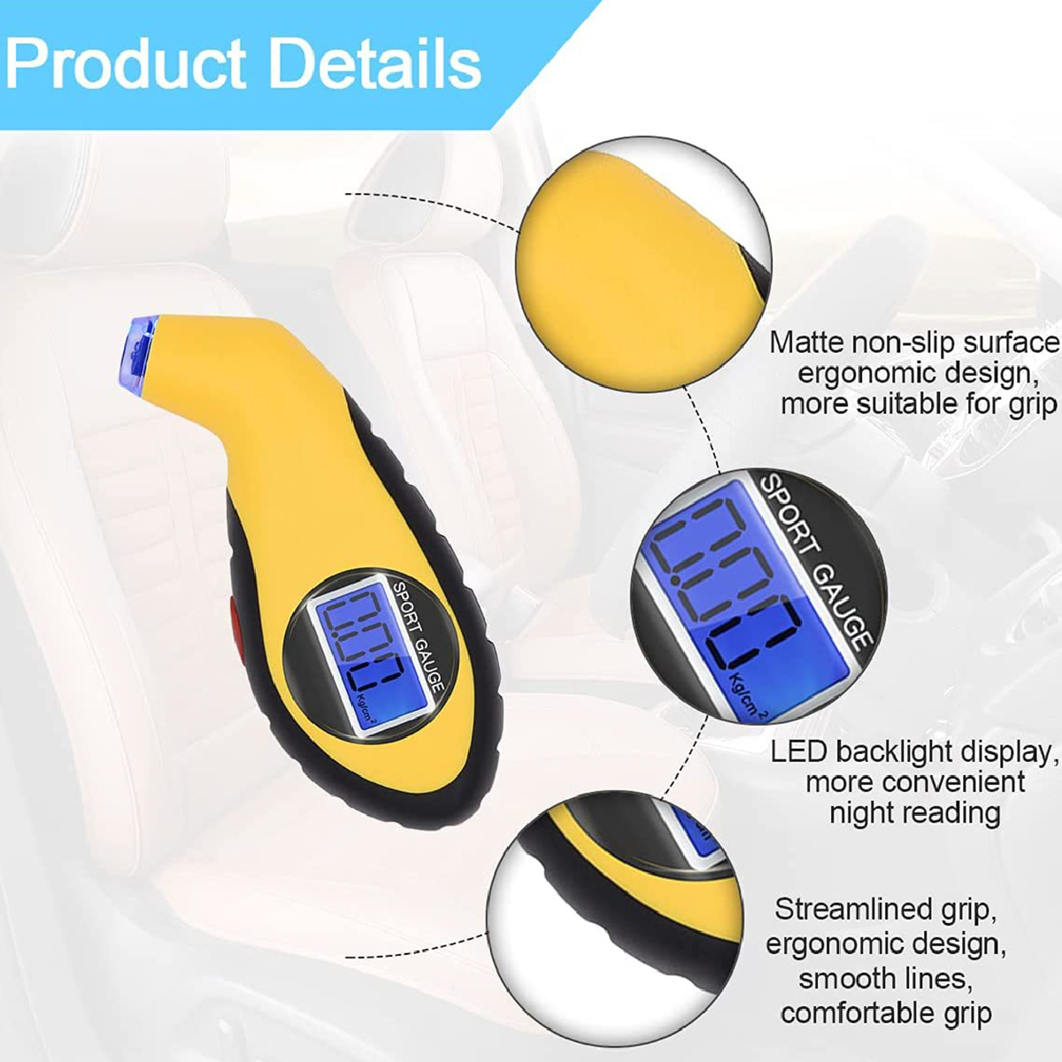 Digital Tire Pressure Gauge High-Precision with Backlight Display 7