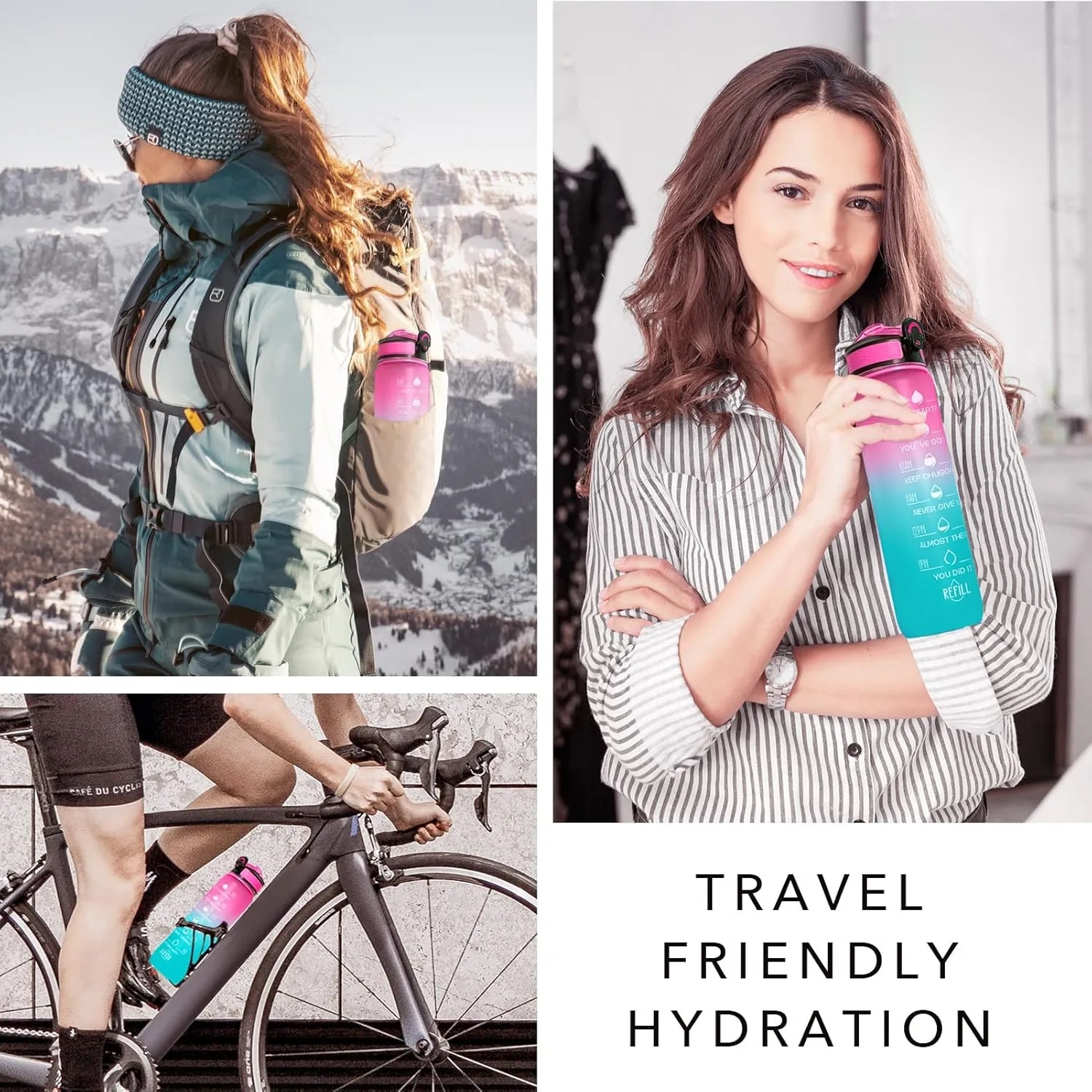 32 oz Water Bottles with Times to Drink and Straw 3