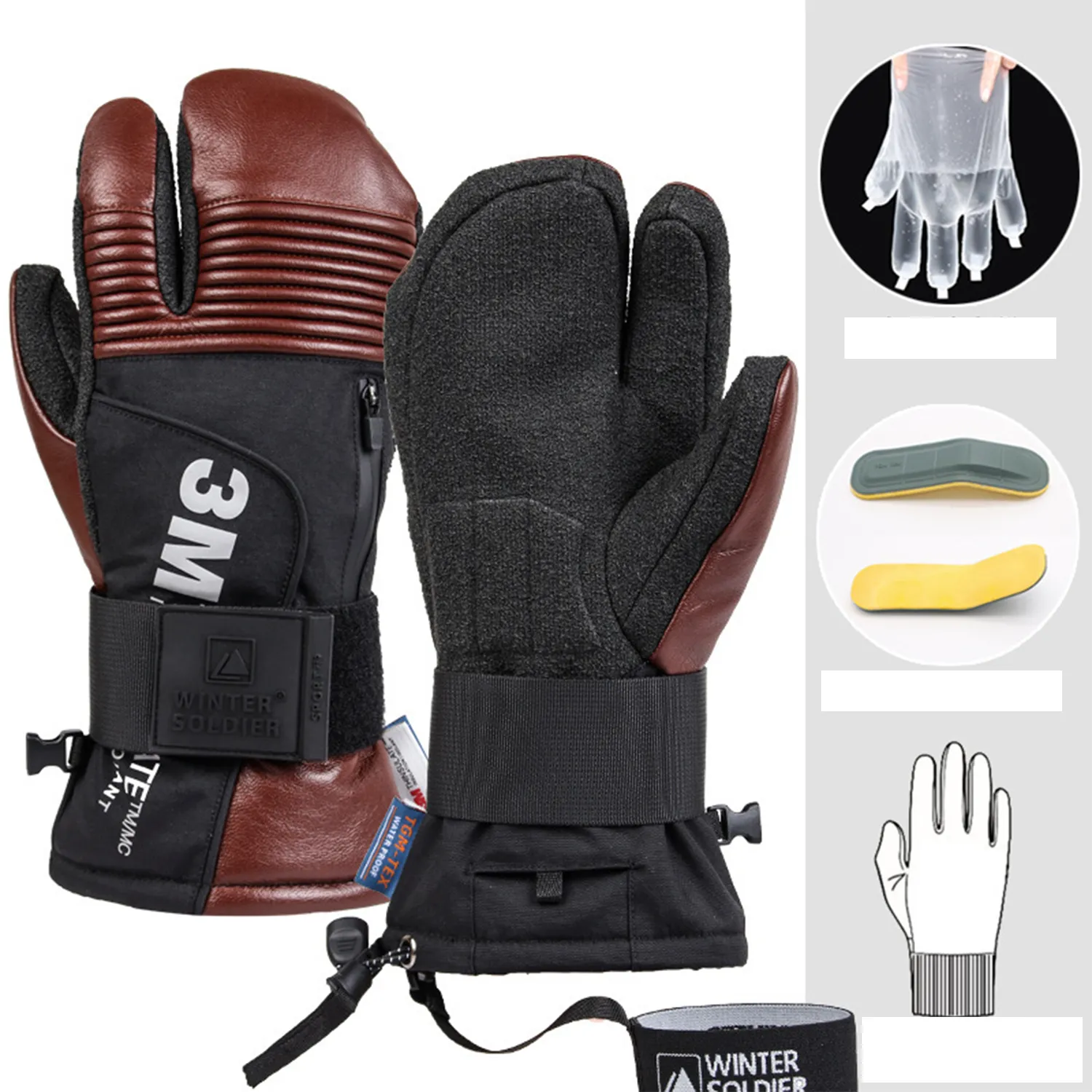 Kevlar Veneer Safety Ski Gloves 2