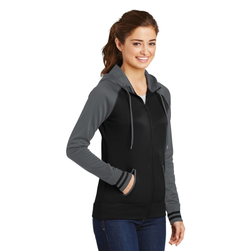 Sport-Tek Women's Sport-Wick Varsity Fleece Full-Zip Hooded Jacket. 19