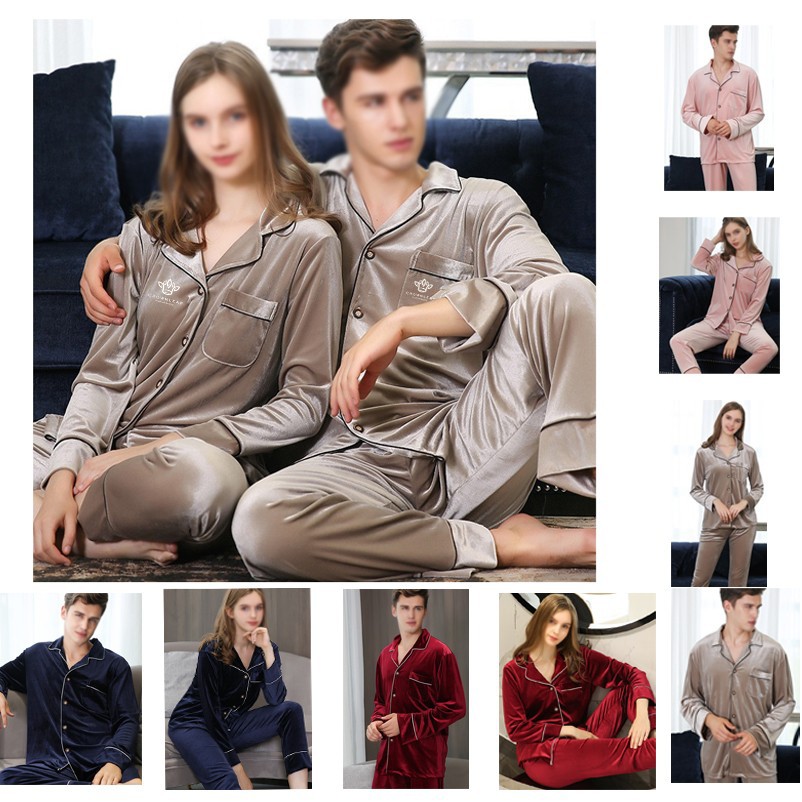 Winter Golden Velvet Pajamas Set 2