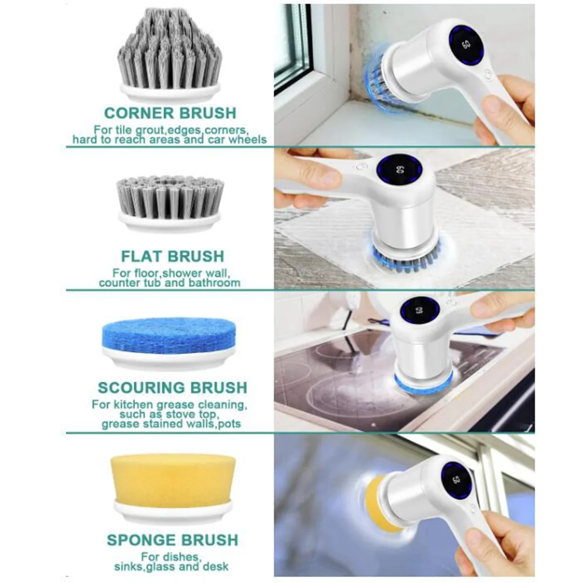 Cordless Electric Spin Scrubber Cleaning Brush 5