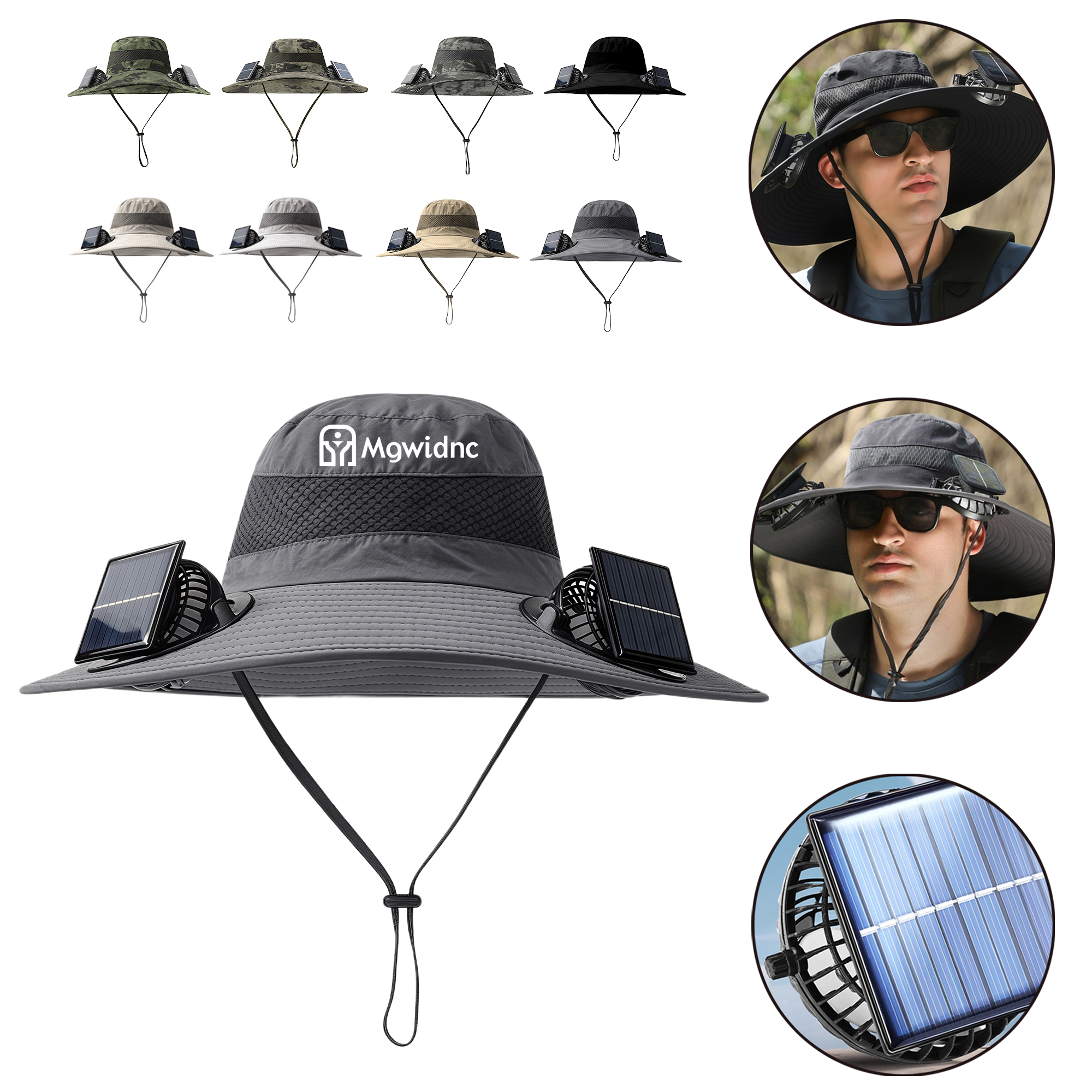 Solar Fan Hat with Long-Last Lithium Battery 8