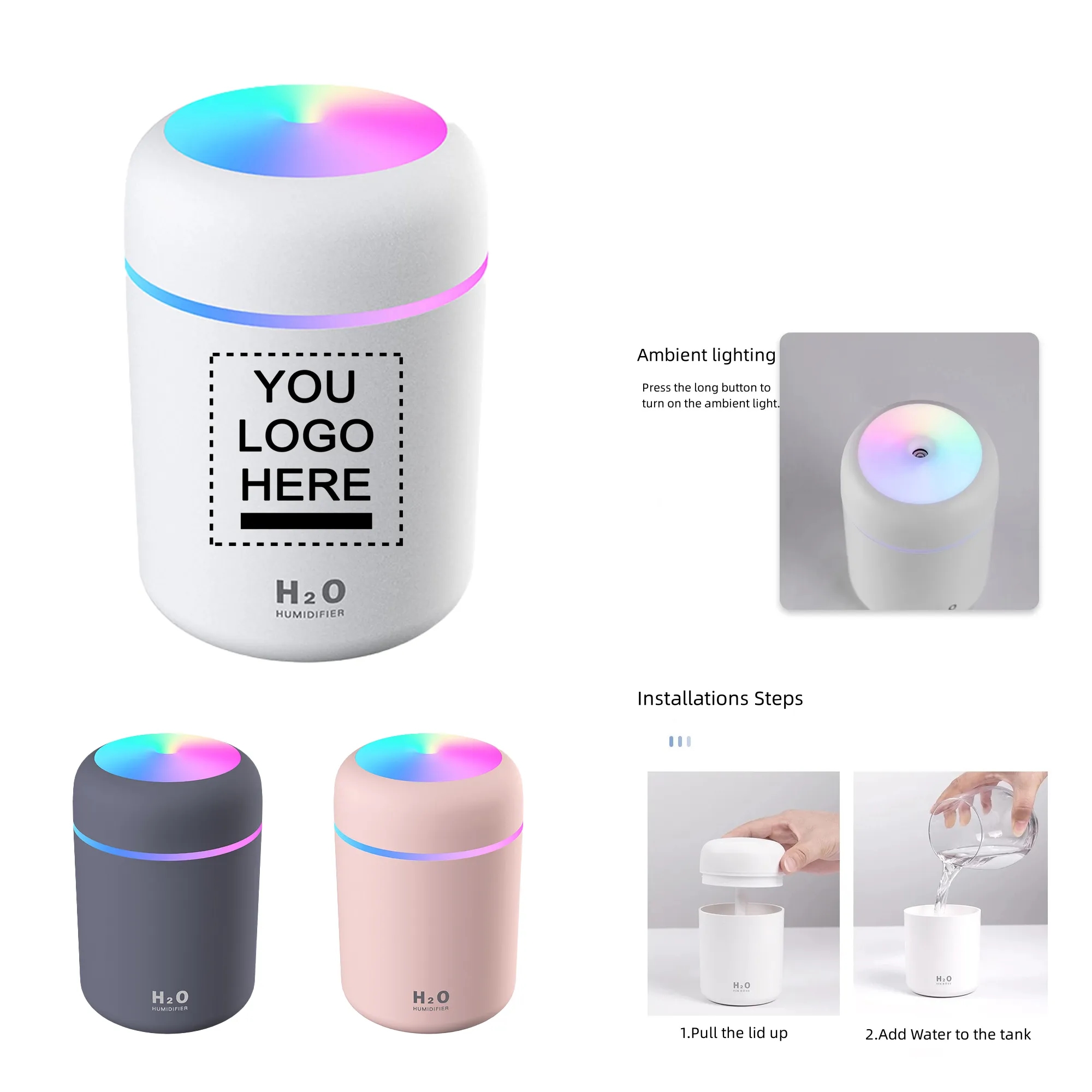 Portable Mini Humidifier Light Small 2