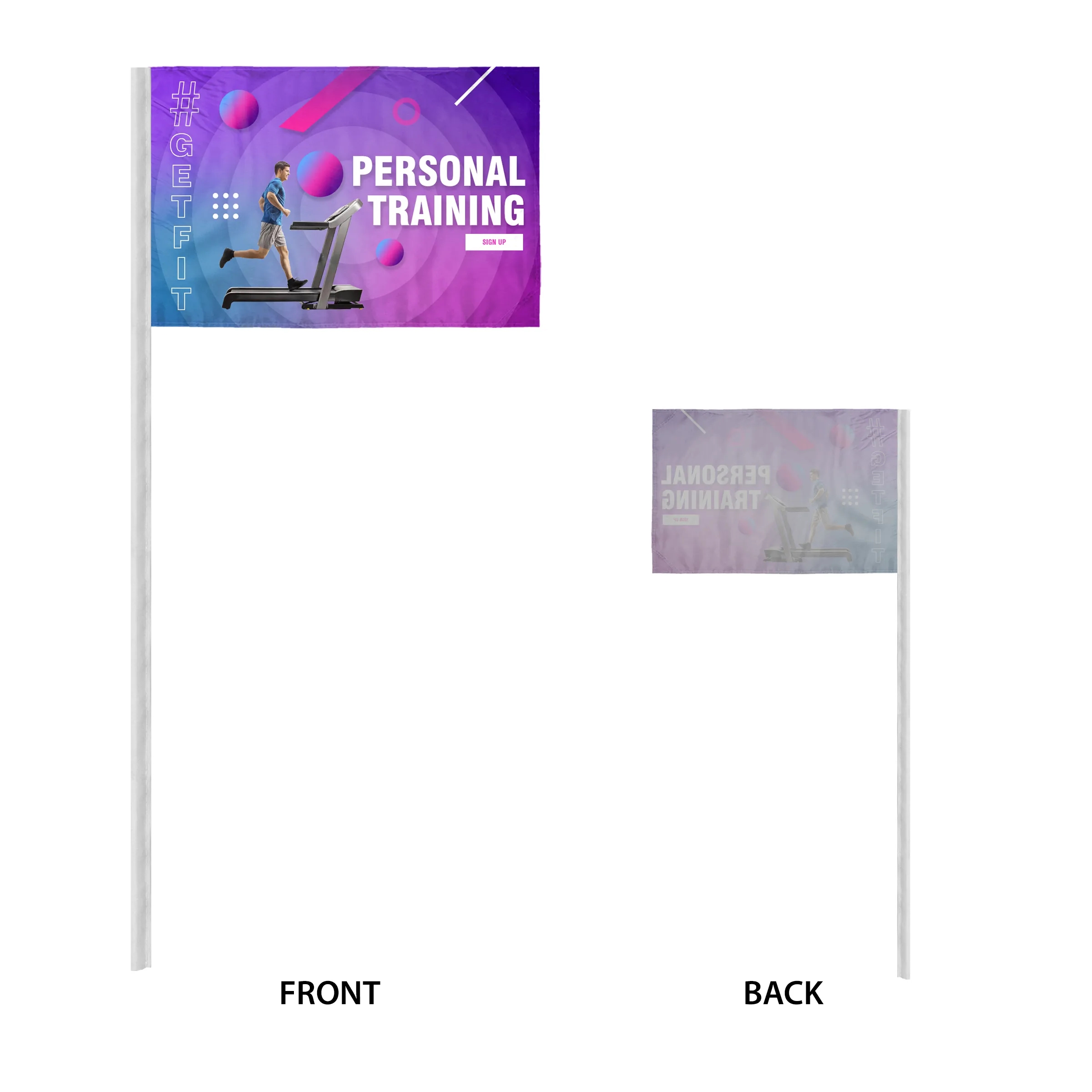 Digital Printed Antenna Flags with Sleeves - ePoly 1 Ply 5