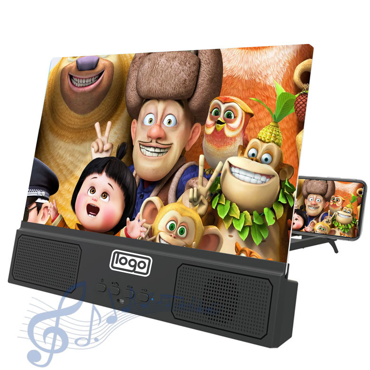 12 Inch 3D Screen Magnifer Stand With Bluetooth Speakers 1