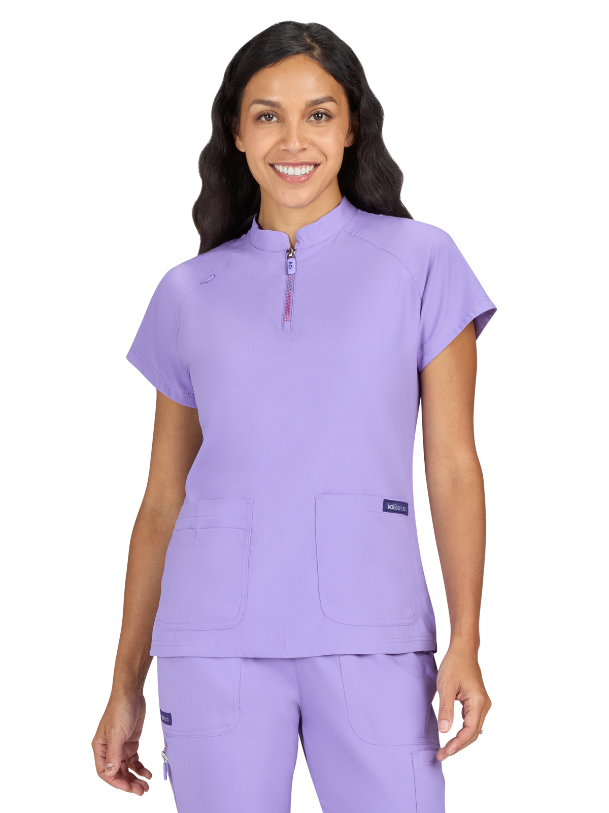 koi - Lite - Women's Four-Pocket Ombre Zipper Neck Limited Edition Rena Top