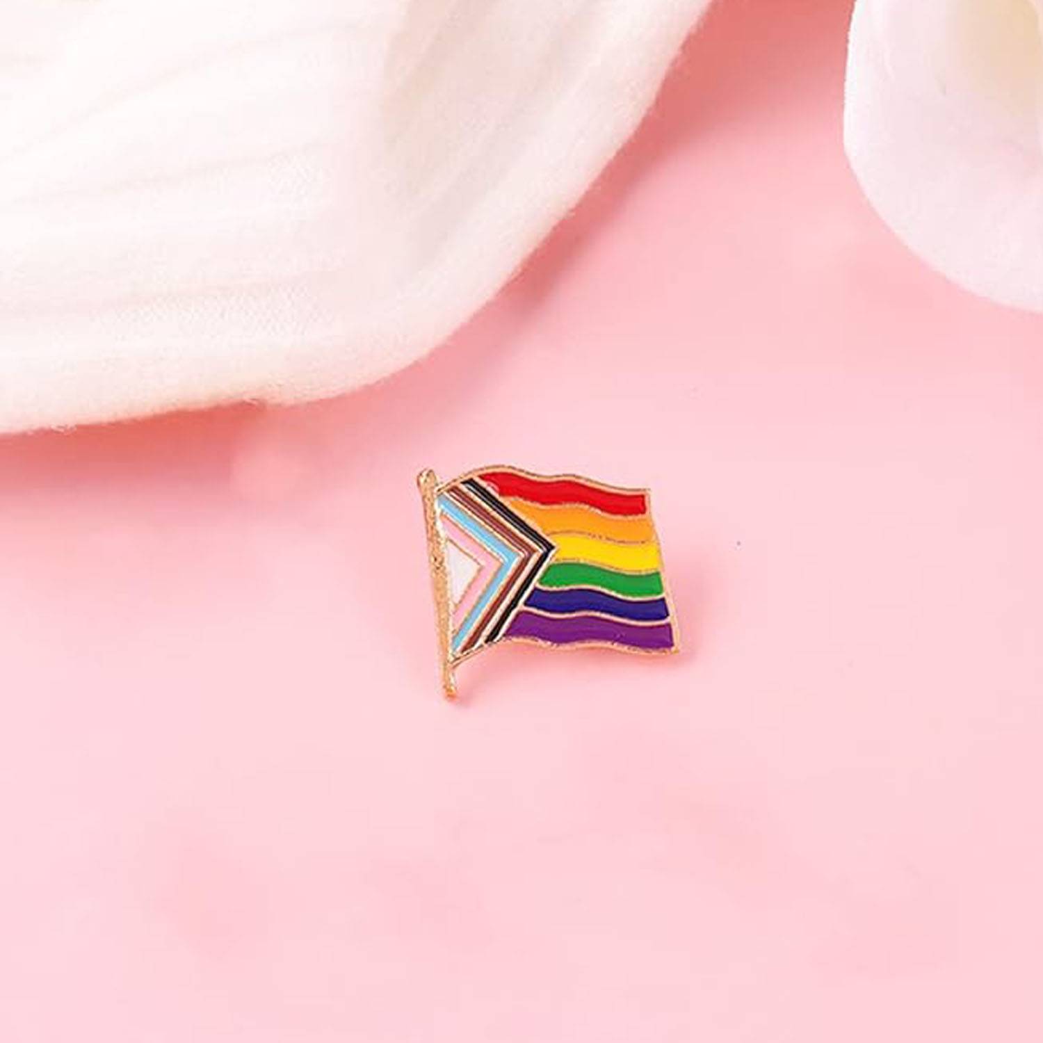 Custom Rainbow Flag Shaped Brooch Pin Badge for Men Women 2