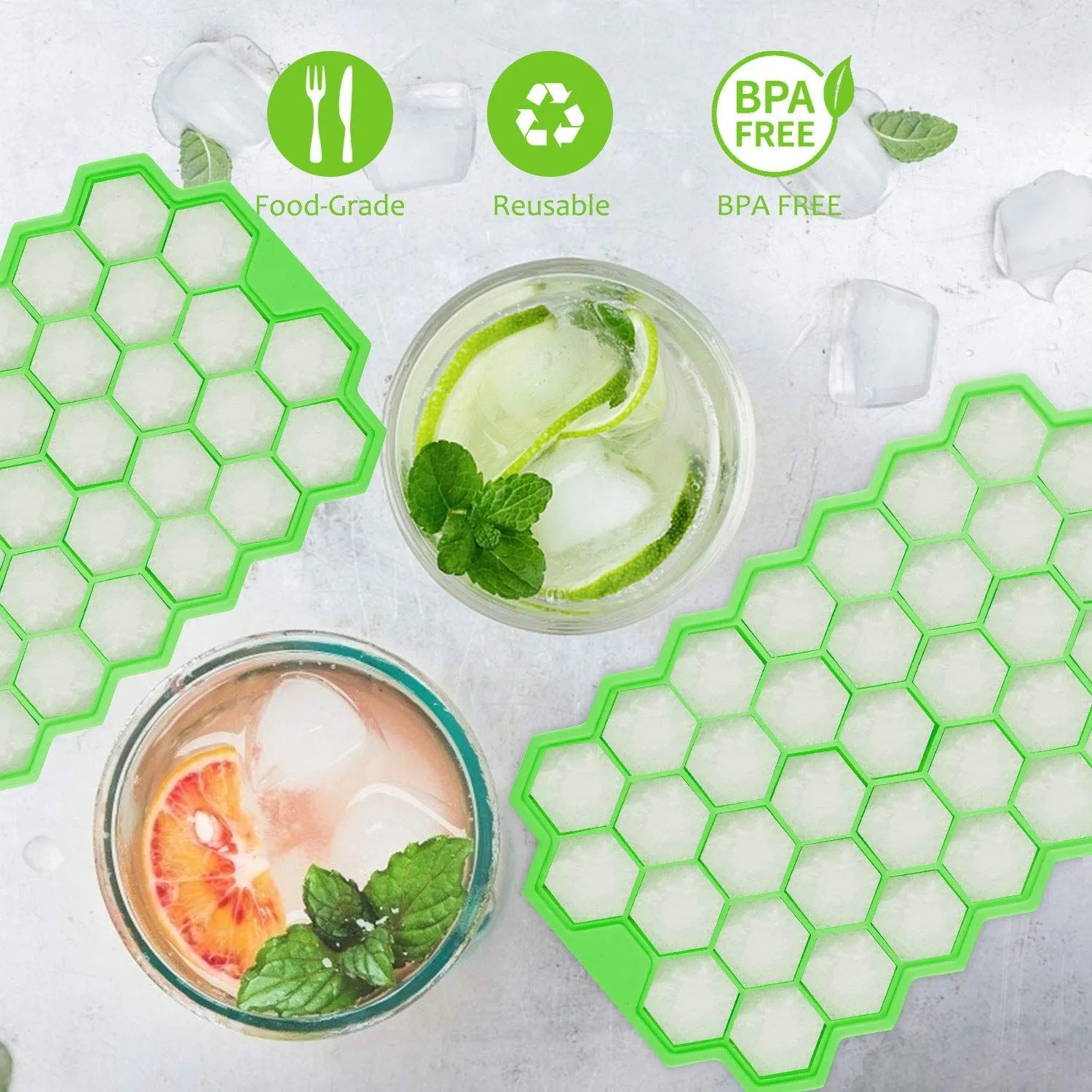 Honeycomb Silicone Ice Mold-37 PCS ICE 8