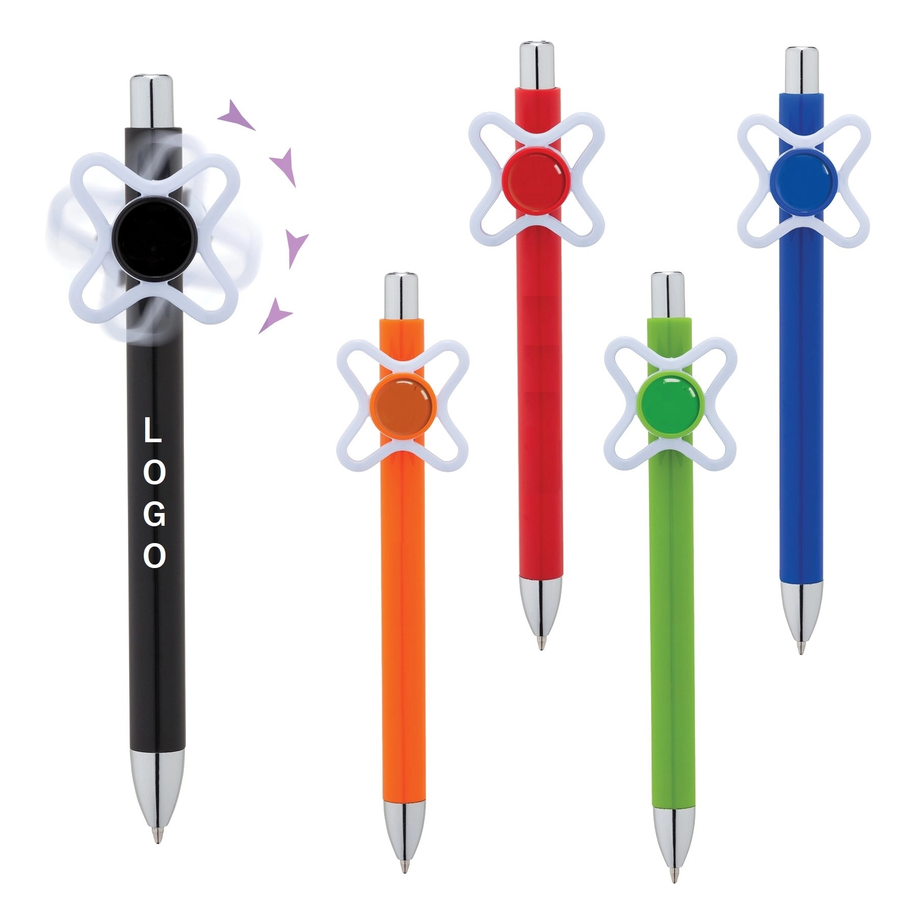 Pinwheel Spinner Clip Pen 7
