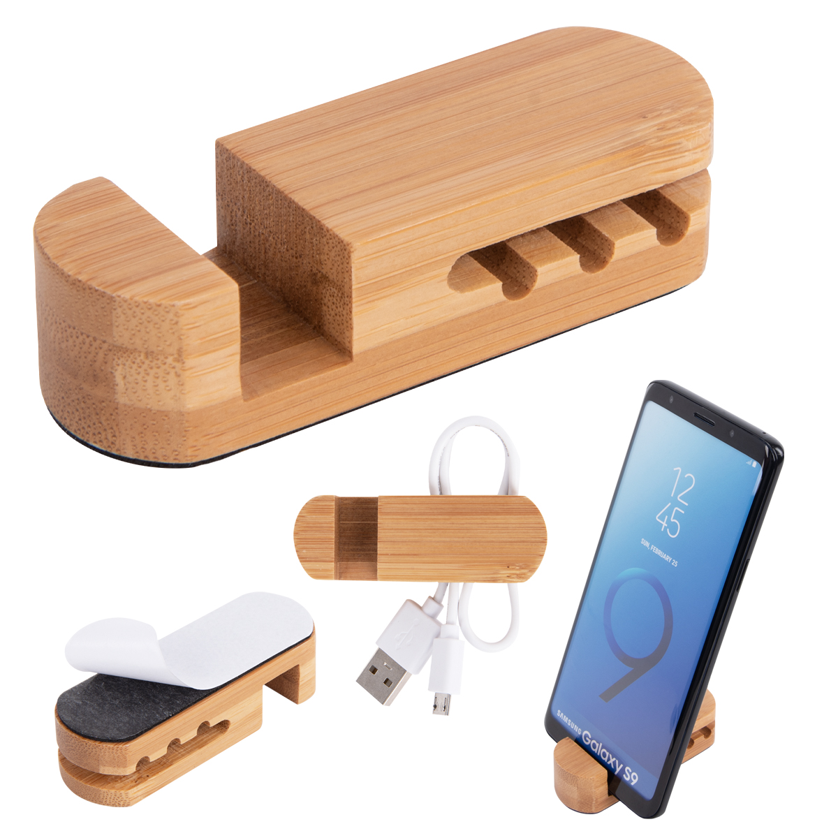Bamboo Desktop Cable Organizer 1