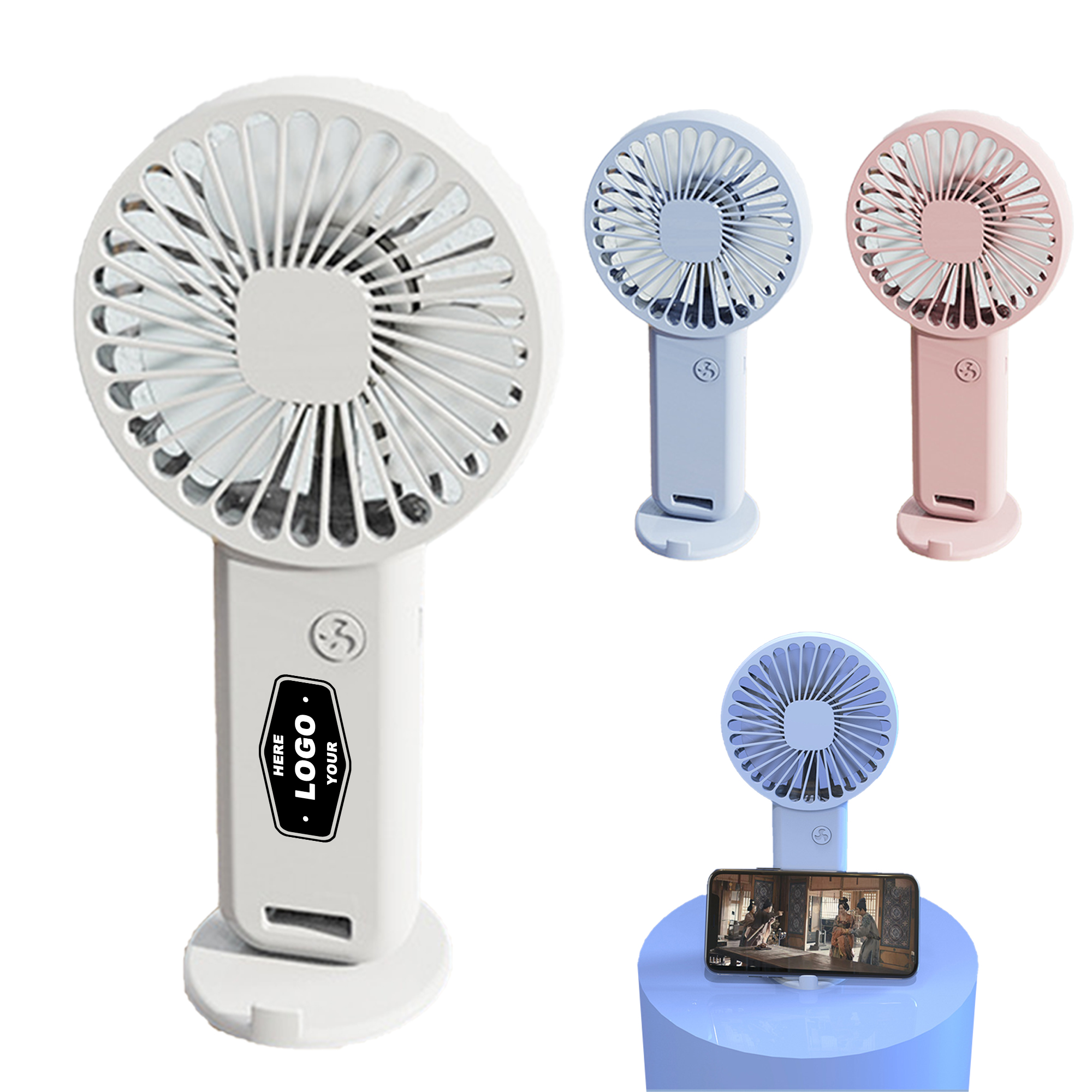 Rechargeable Handheld Fan with Three Speed Settings 2