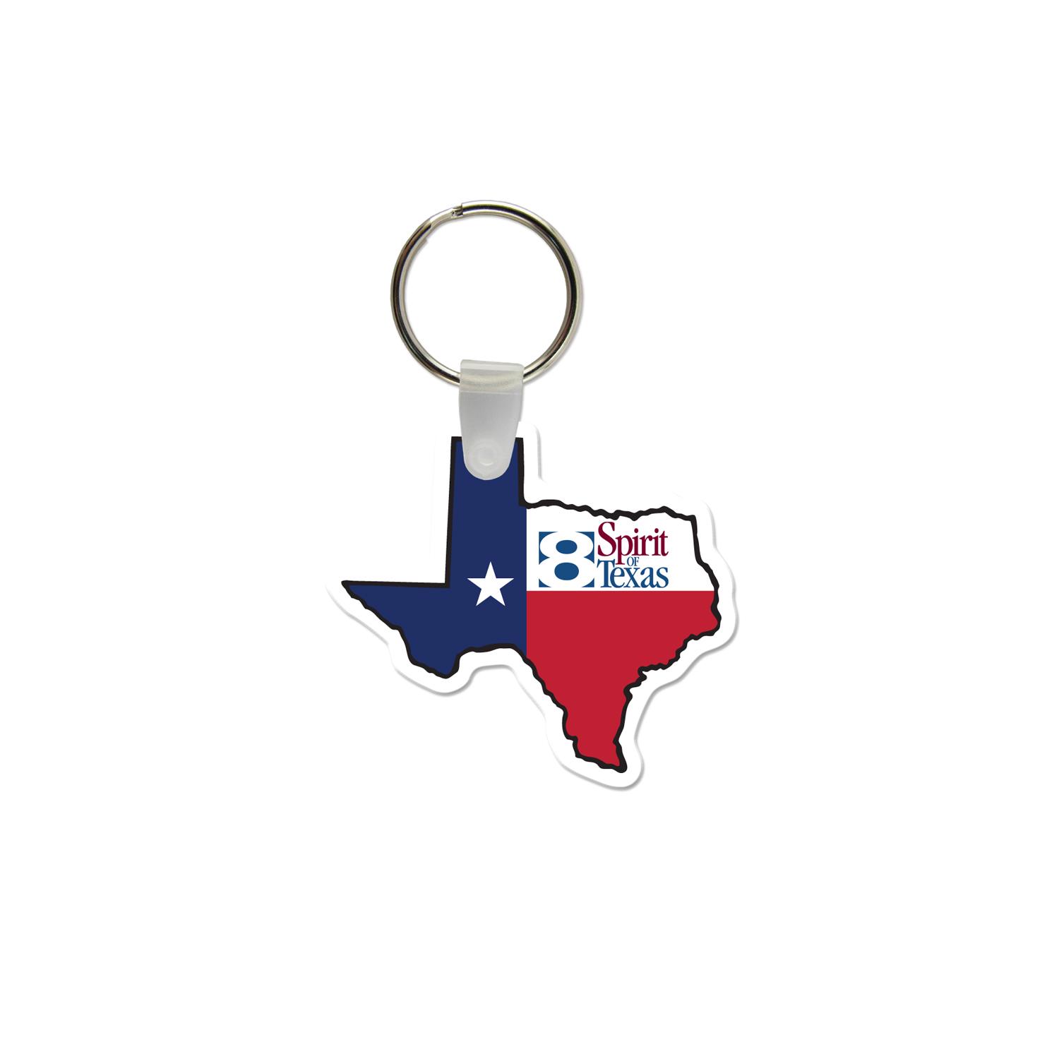 State Shaped USA Made Vinyl Keychain 1